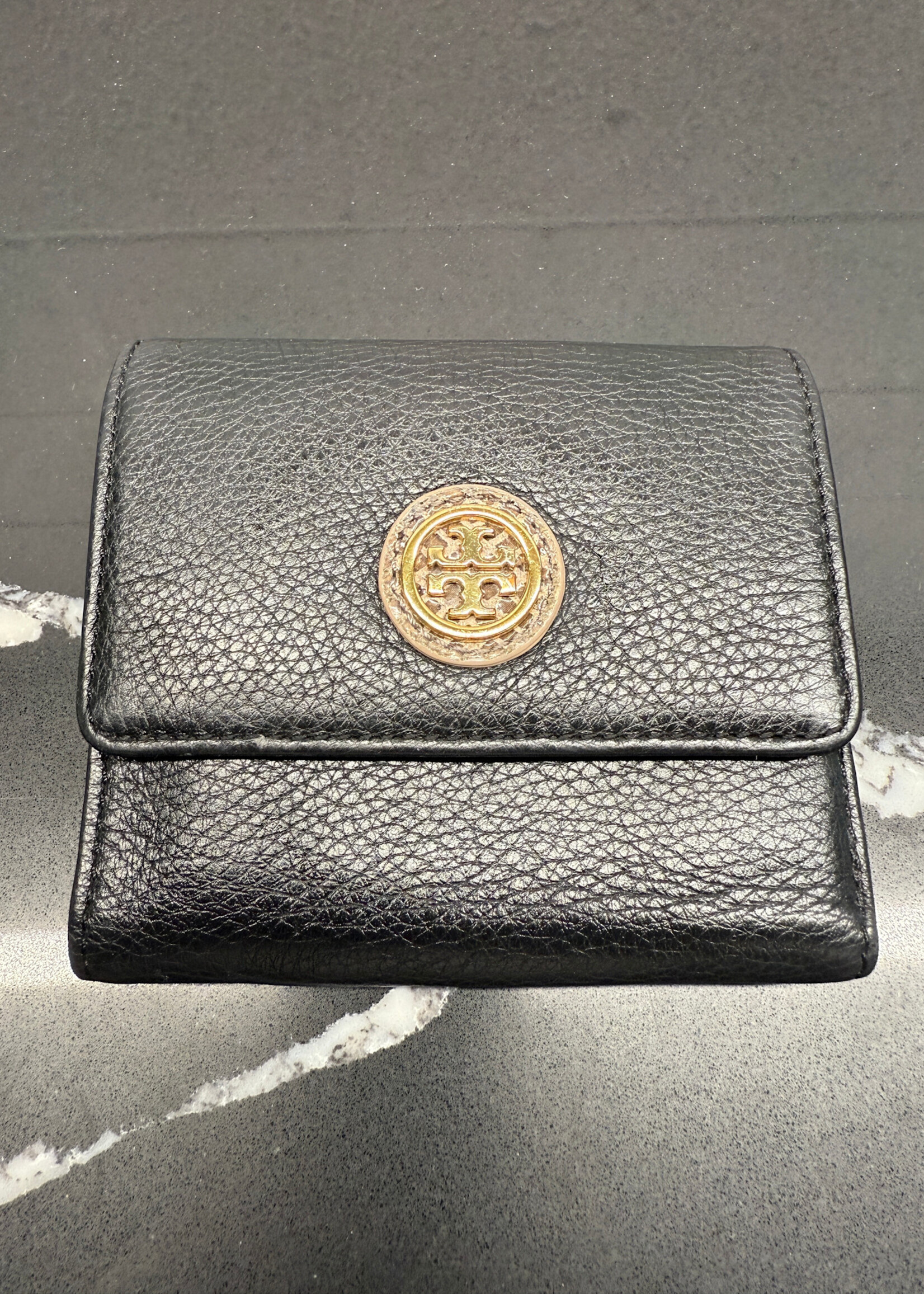 Tory Burch Black Small Folding Wallet
