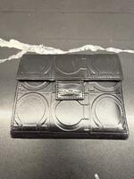 Ferragamo Black Gancini Embossed Wallet
