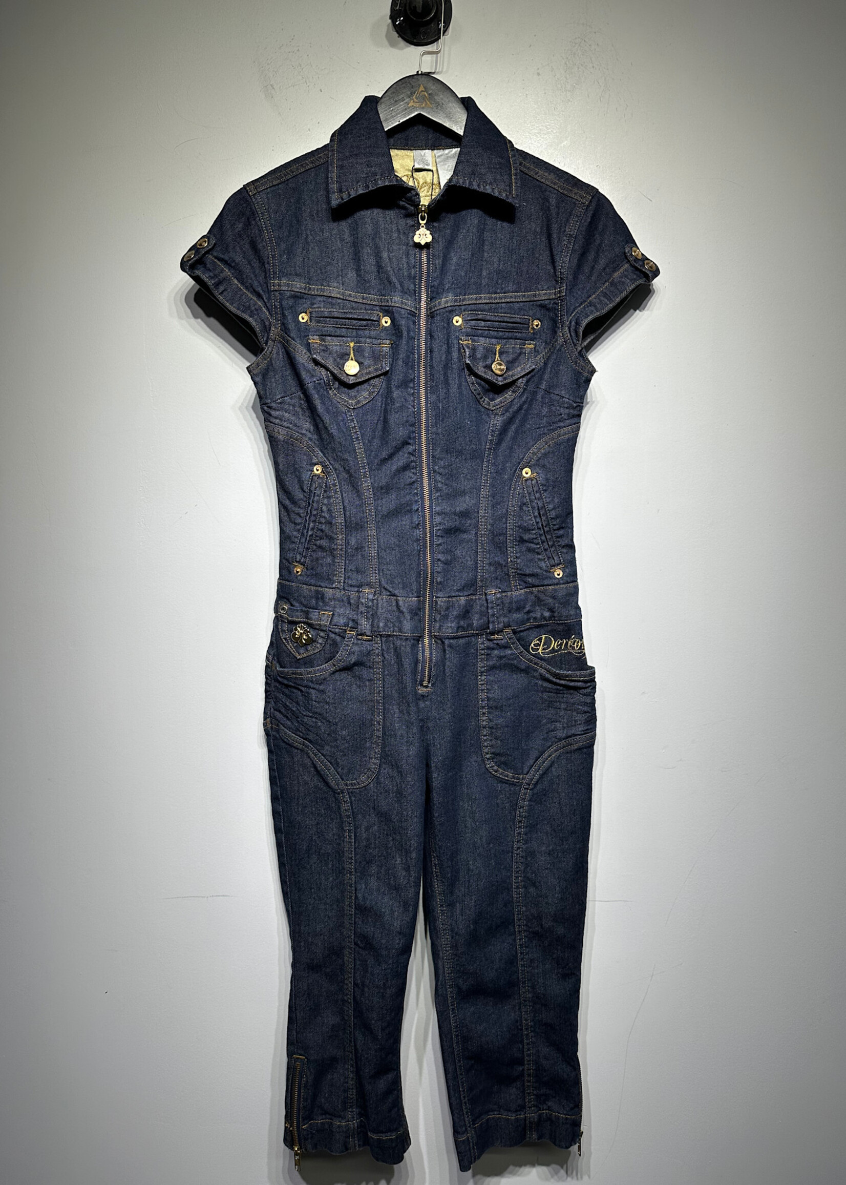 Dereon Y2K Denim Capri Overalls M