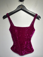 Marciano (Ripped Tag) Hot Pink Velour Corset XS