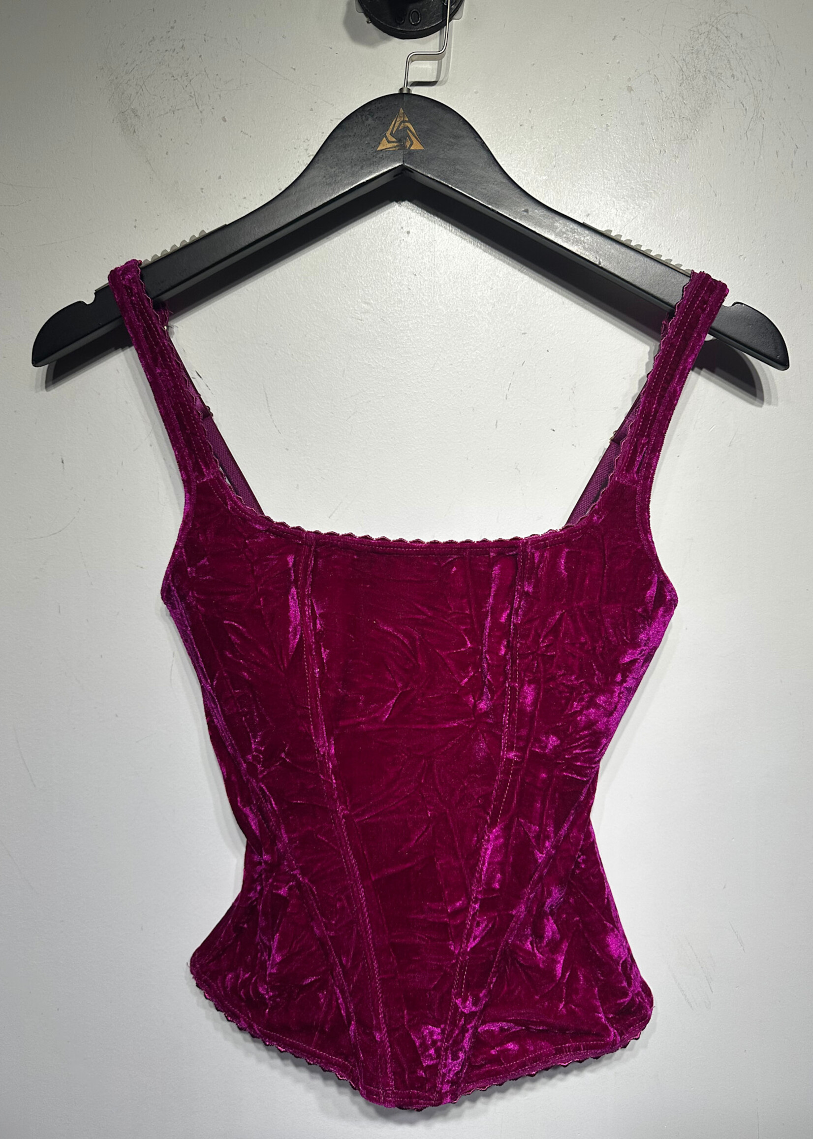 Marciano (Ripped Tag) Hot Pink Velour Corset XS