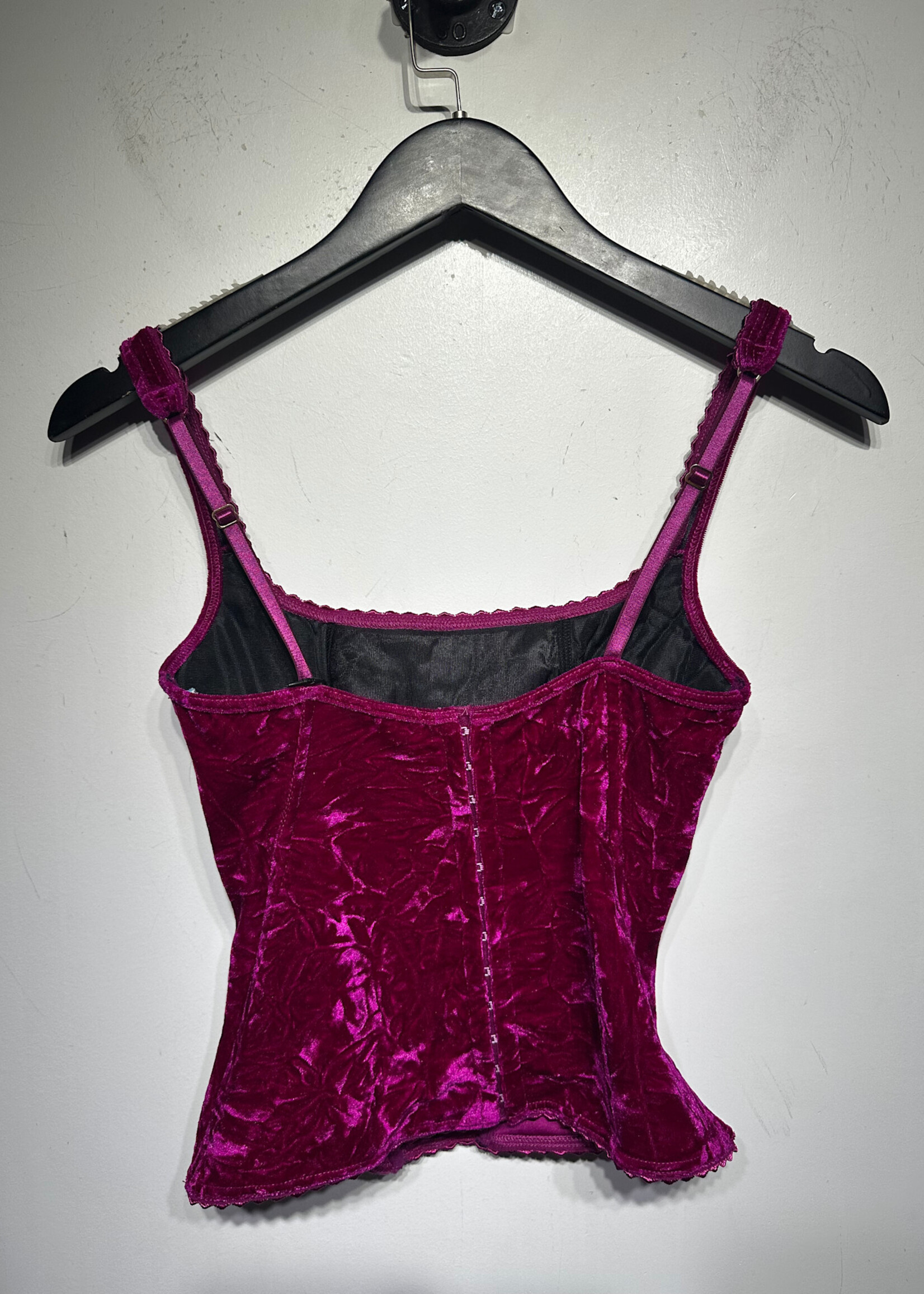 Marciano (Ripped Tag) Hot Pink Velour Corset XS