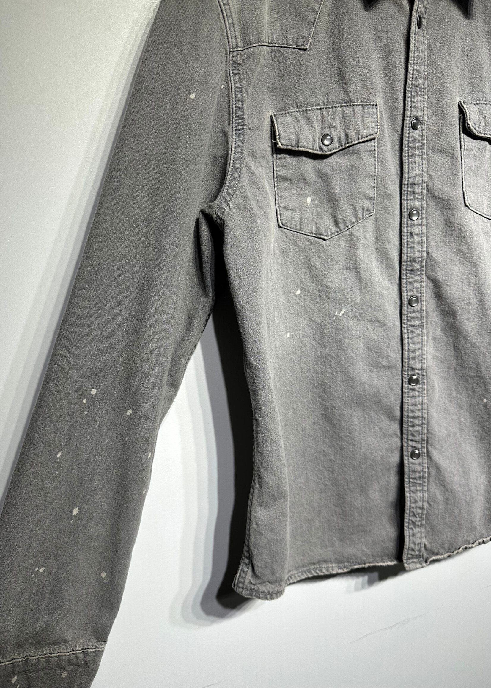 Allsaints Washed Grey Bleach Splatter BU L