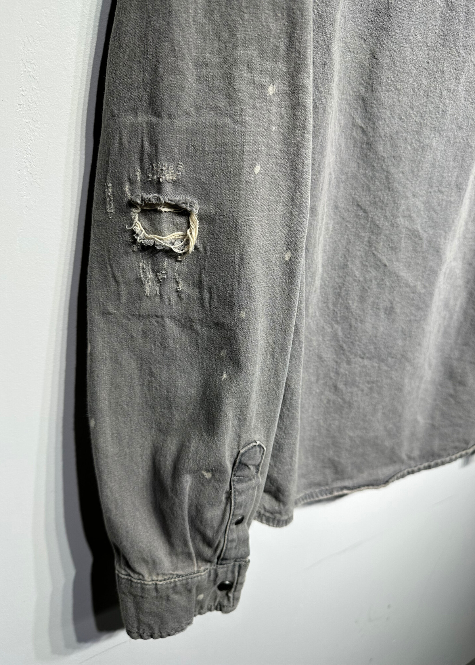 Allsaints Washed Grey Bleach Splatter BU L