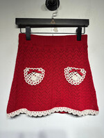 Lacemade Collection Red White Knit Skirt Fem 26