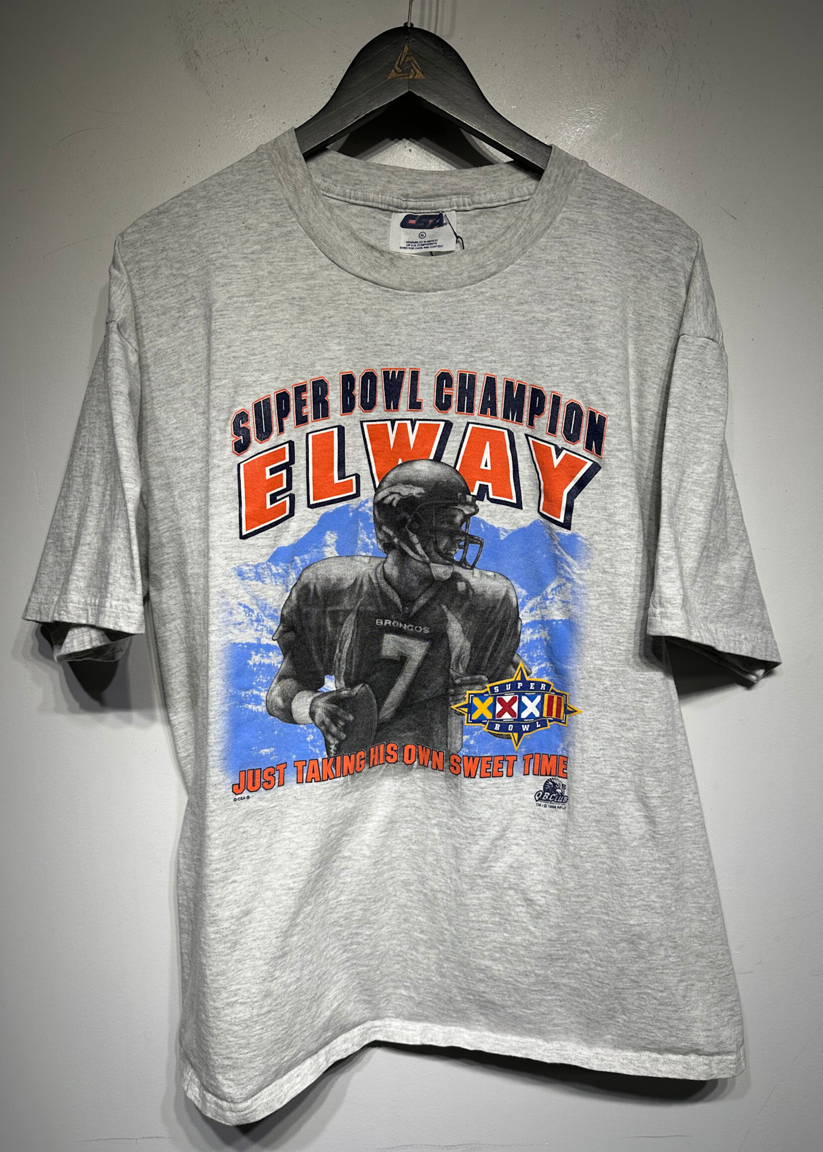 Broncos Elway SB Champ Grey Tee XL