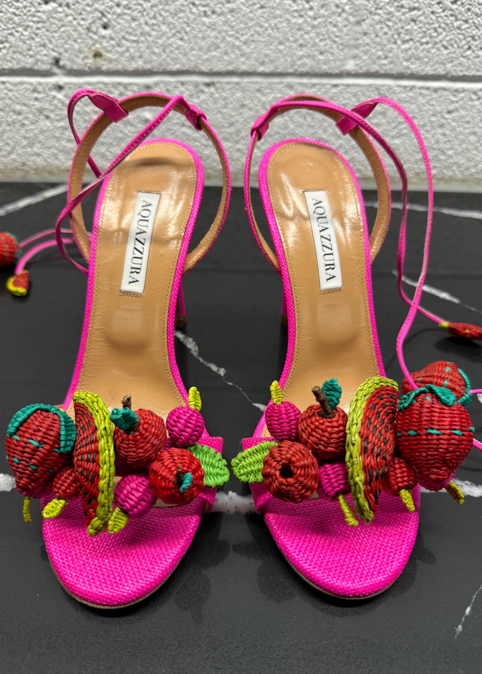 Aquazzura Strawberry Punch Heels Retail: $1365 38/7.5