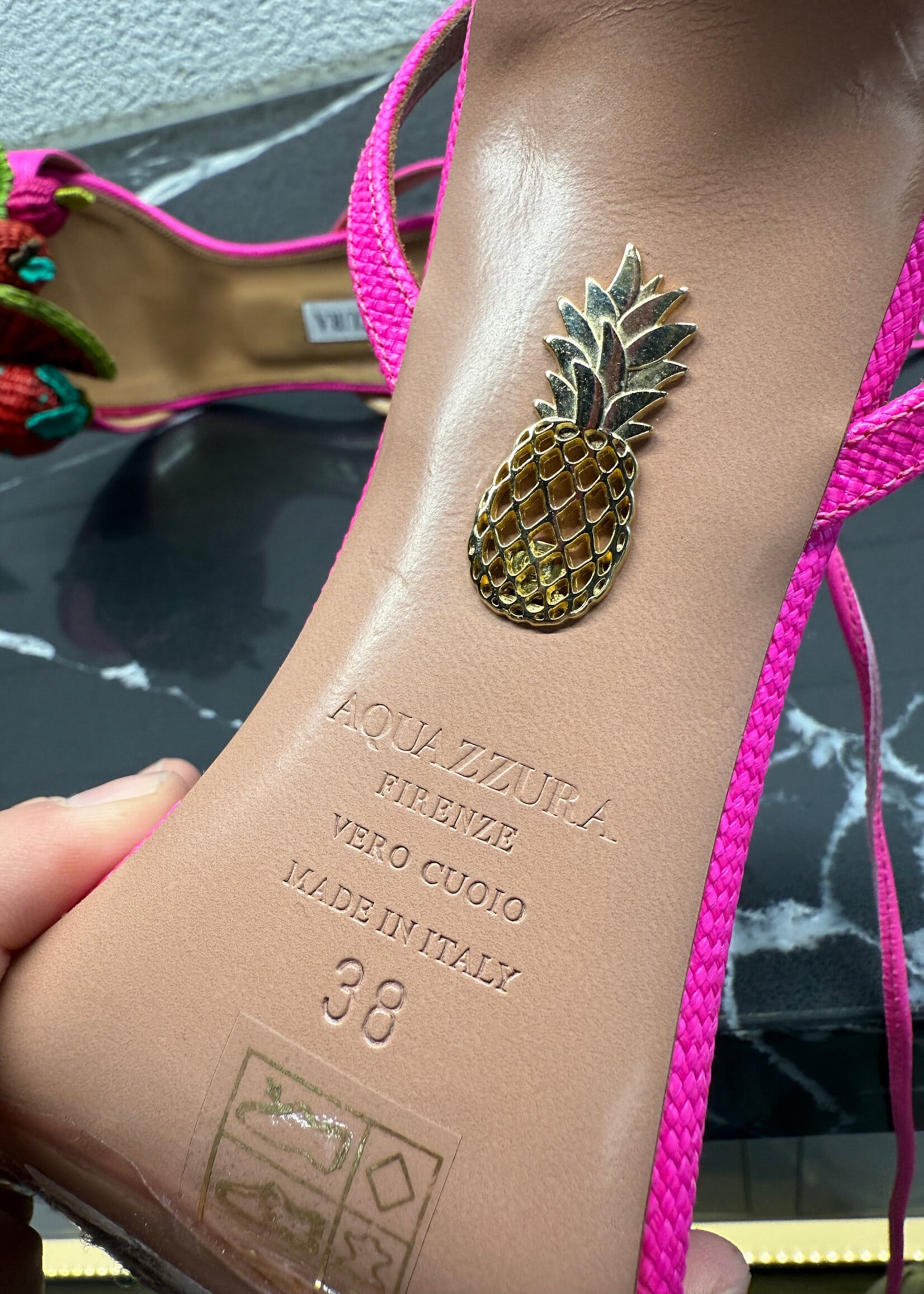 Aquazzura Strawberry Punch Heels Retail: $1365 38/7.5