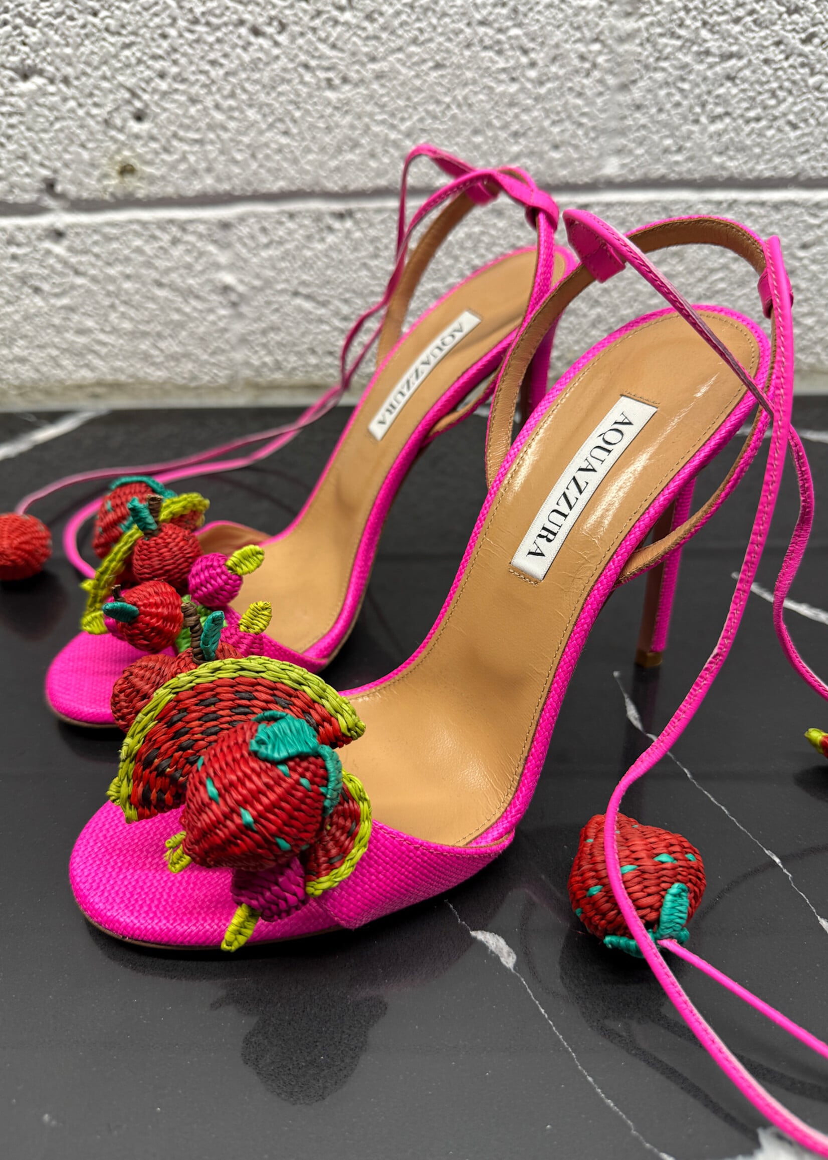 Aquazzura Strawberry Punch Heels Retail: $1365 38/7.5