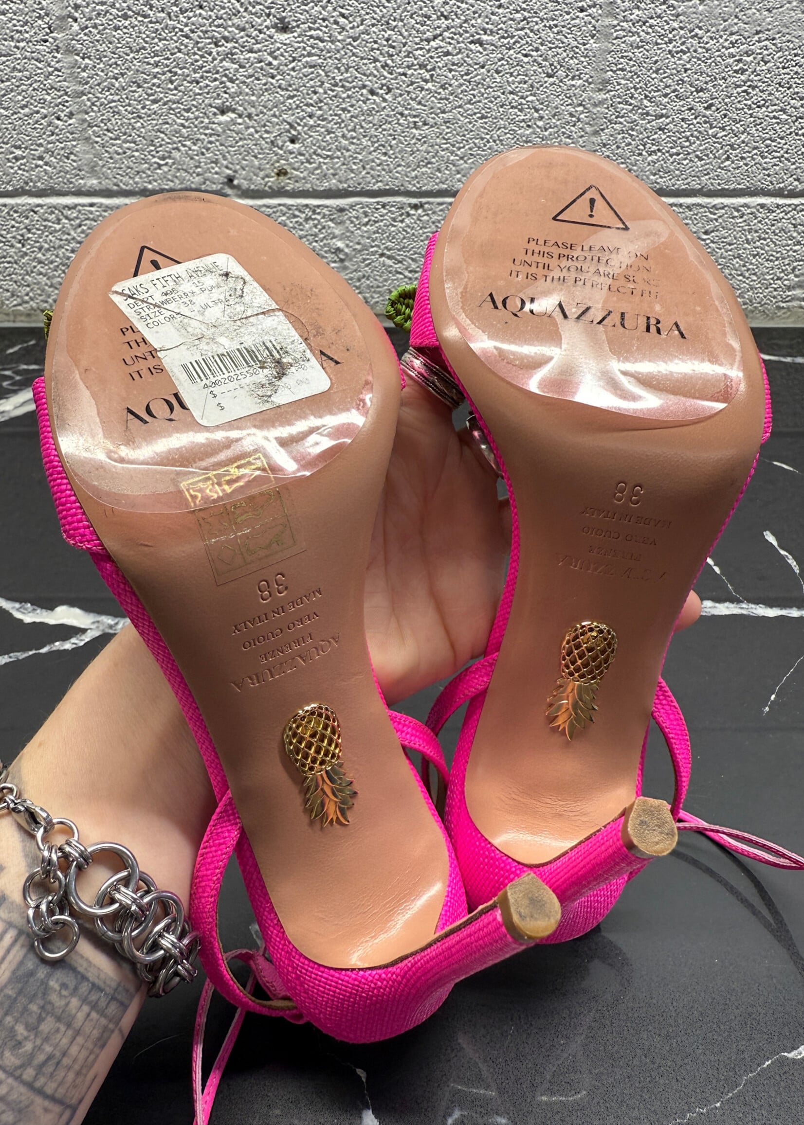Aquazzura Strawberry Punch Heels Retail: $1365 38/7.5