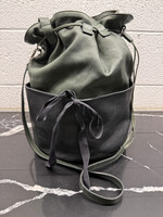 Marni Green Black Leather Bucket Bag