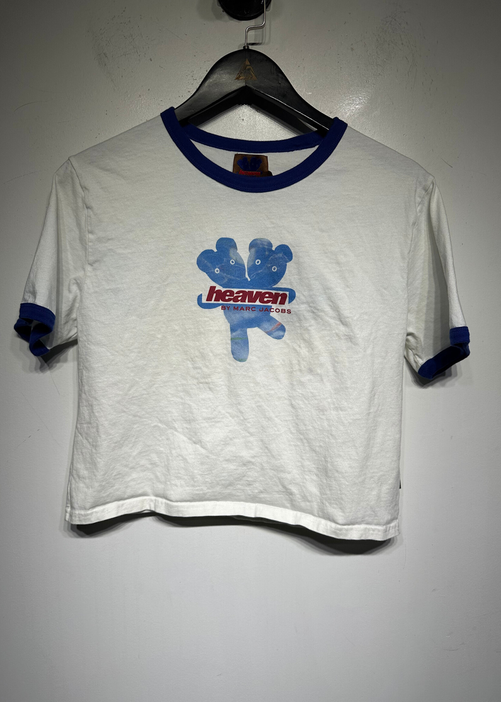Heaven Marc Jacobs White Blue Logo Ringer XXL