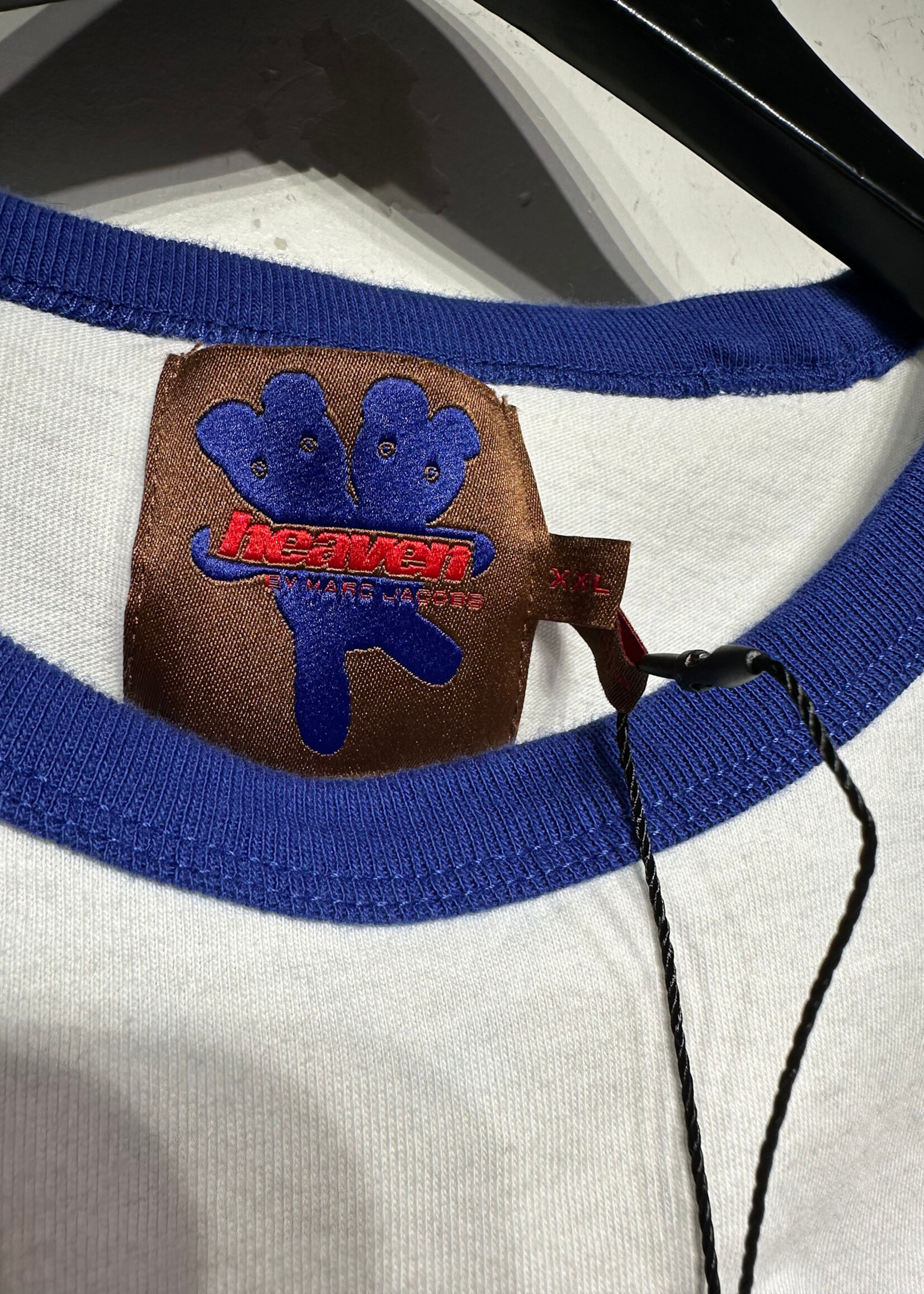 Heaven Marc Jacobs White Blue Logo Ringer XXL