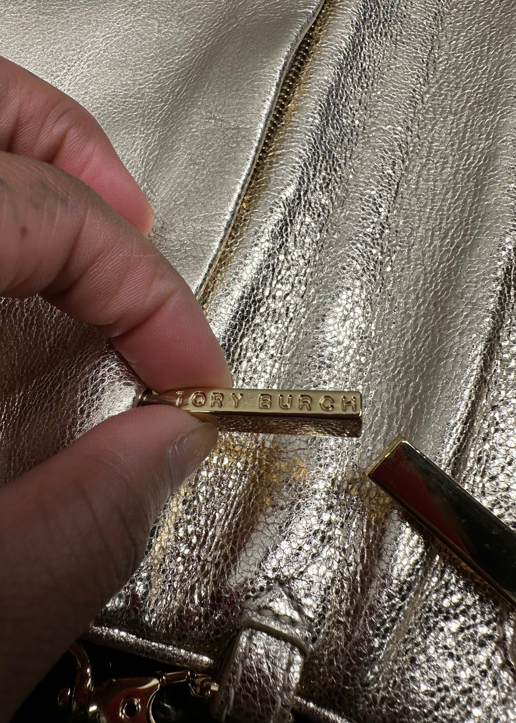Tory Burch Gold Foldover Leather Purse