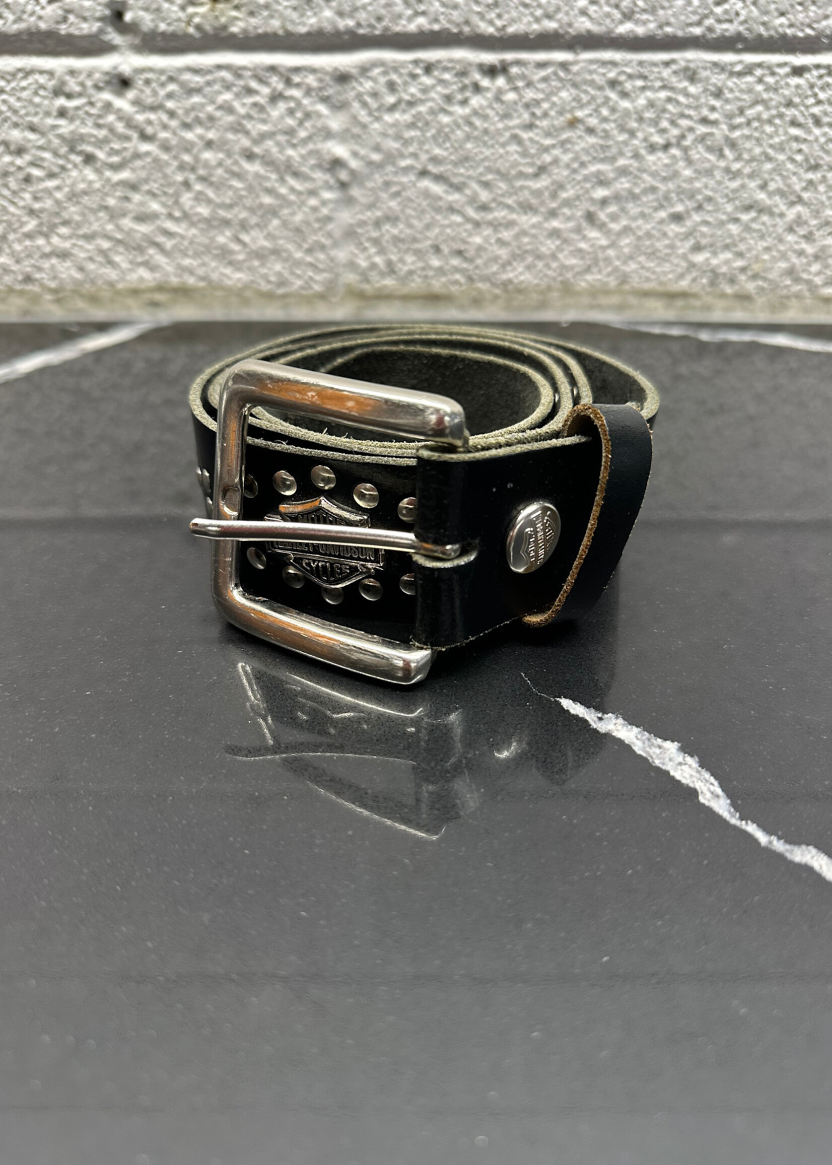 Harley Logo Emblem Studded Belt