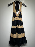 BCBG 2000s Black Tan Halter Dress 2/XS