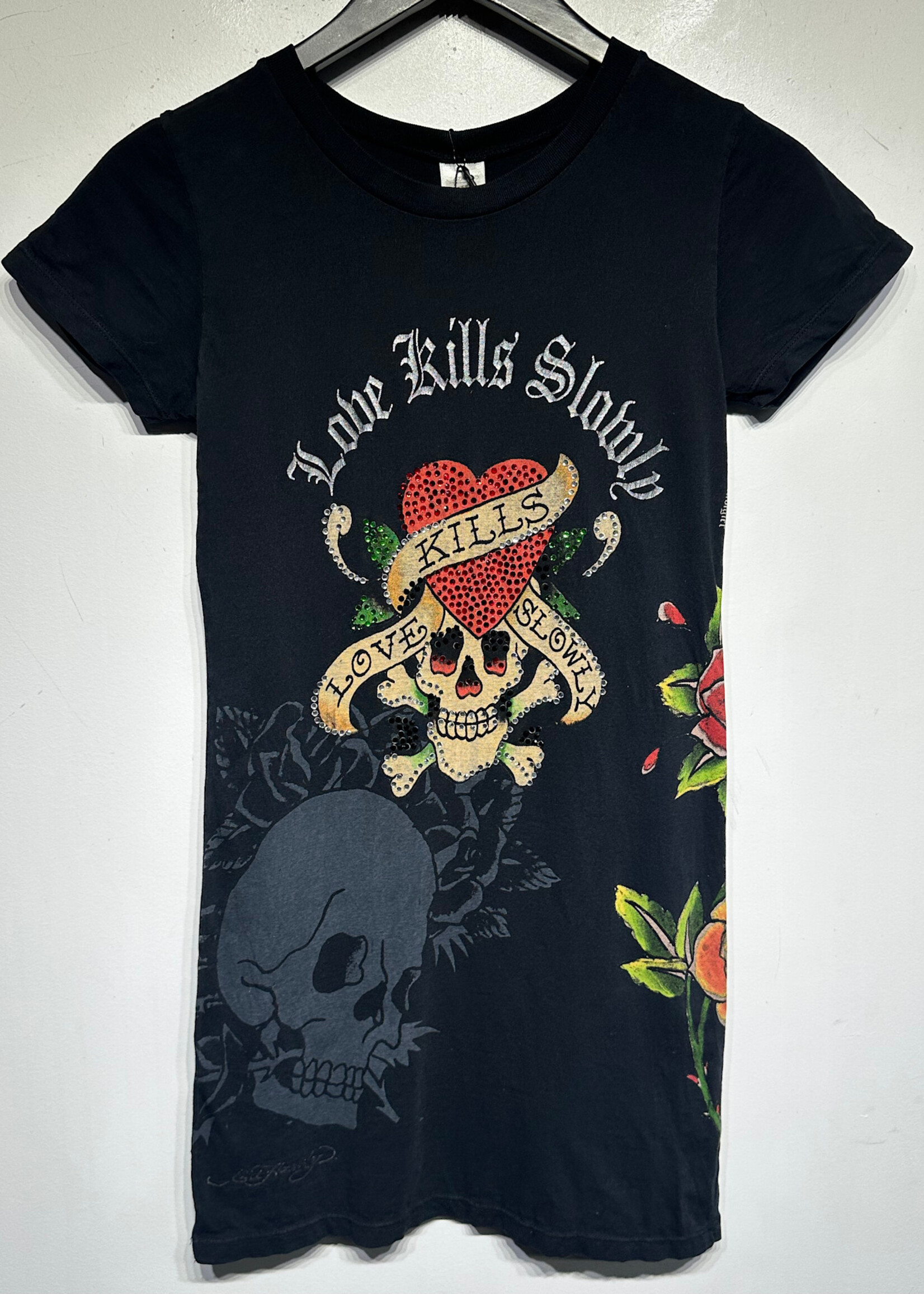 Ed Hardy Love Kills Slowly Y2K Tee Fem S