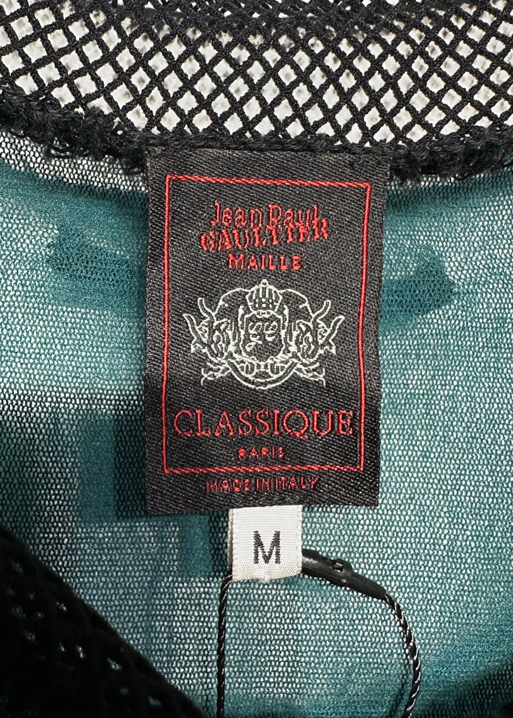 Jean Paul Gaultier Teal Mesh Top M