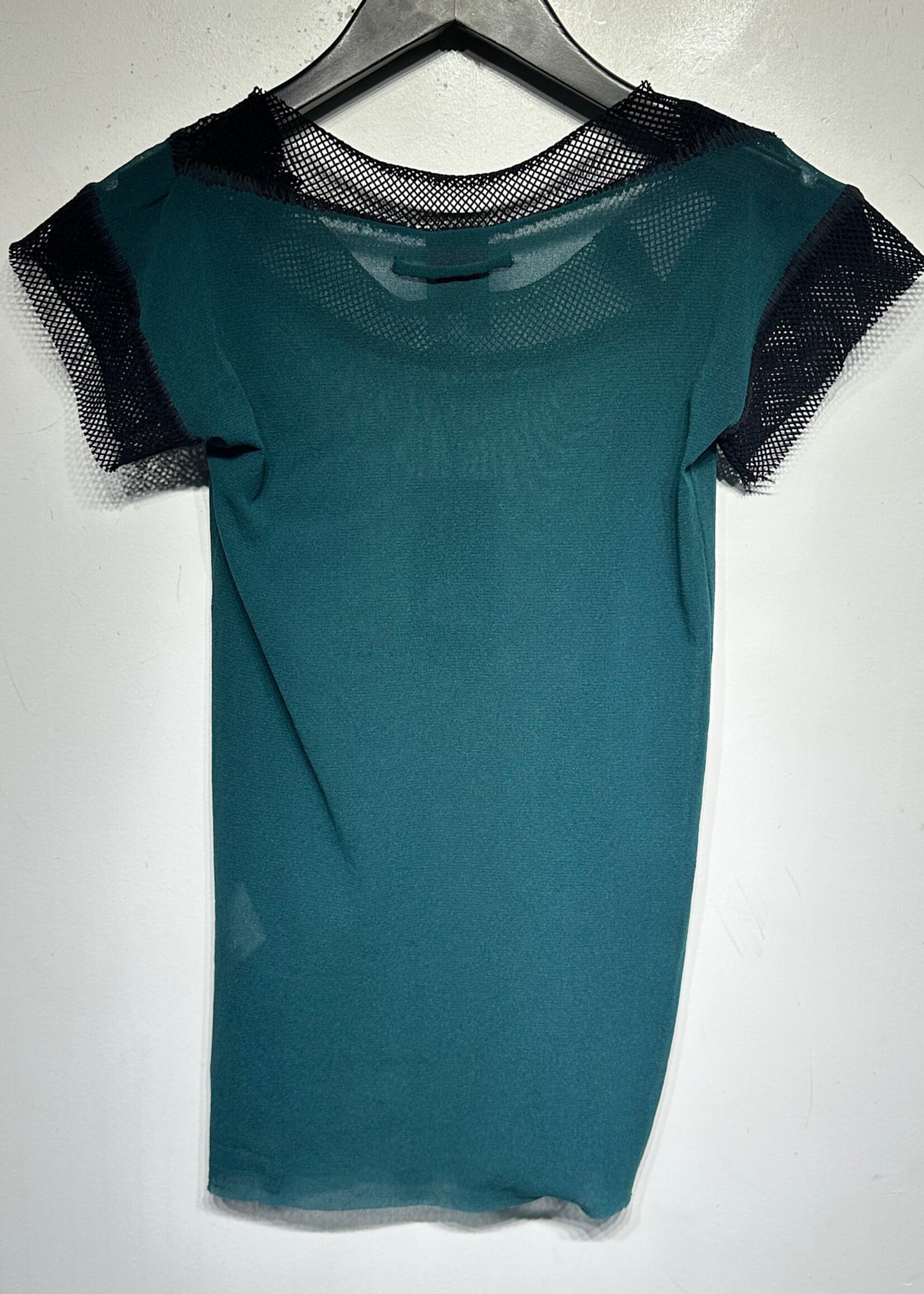Jean Paul Gaultier Teal Mesh Top M