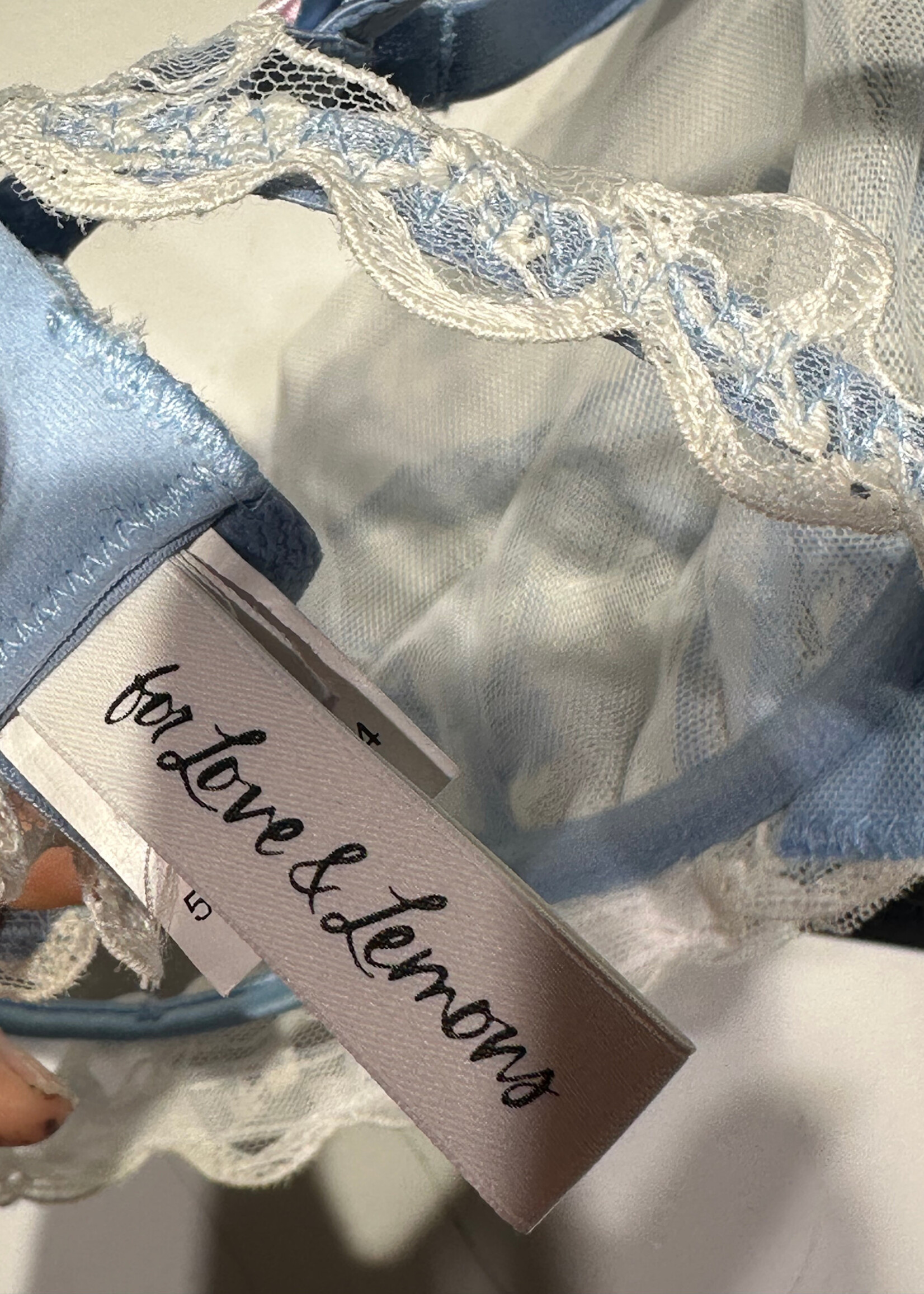 For Love & Lemons Blue Balconette Bra S