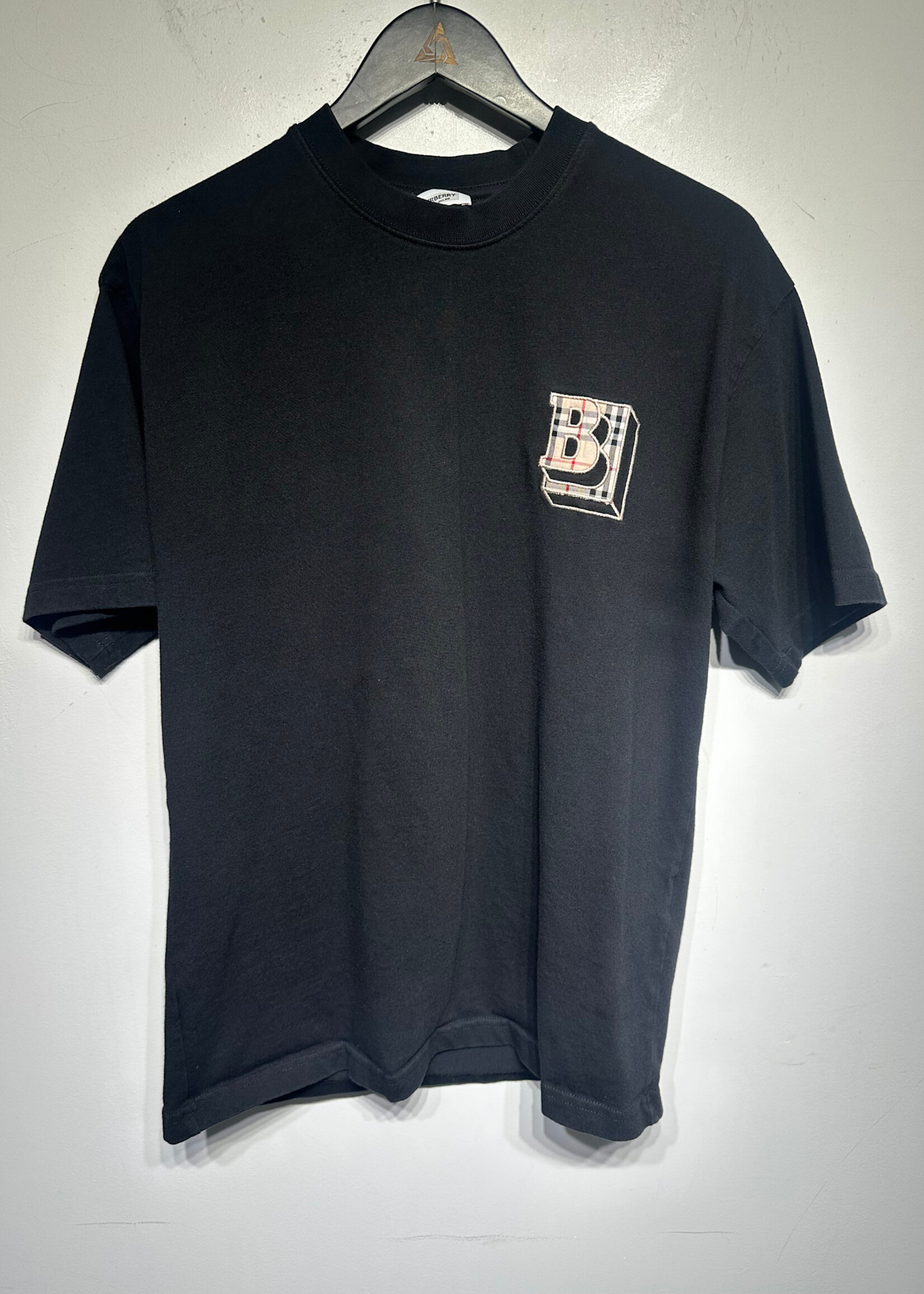 Burberry Plaid Small Logo 'B' Embroidered Tee L