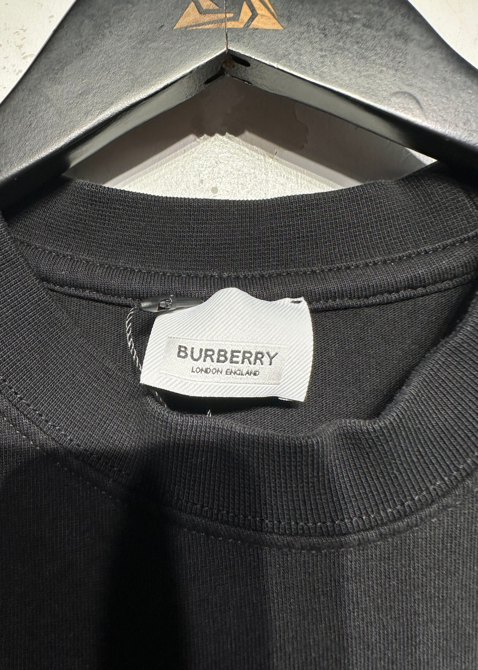 Burberry Plaid Small Logo 'B' Embroidered Tee L