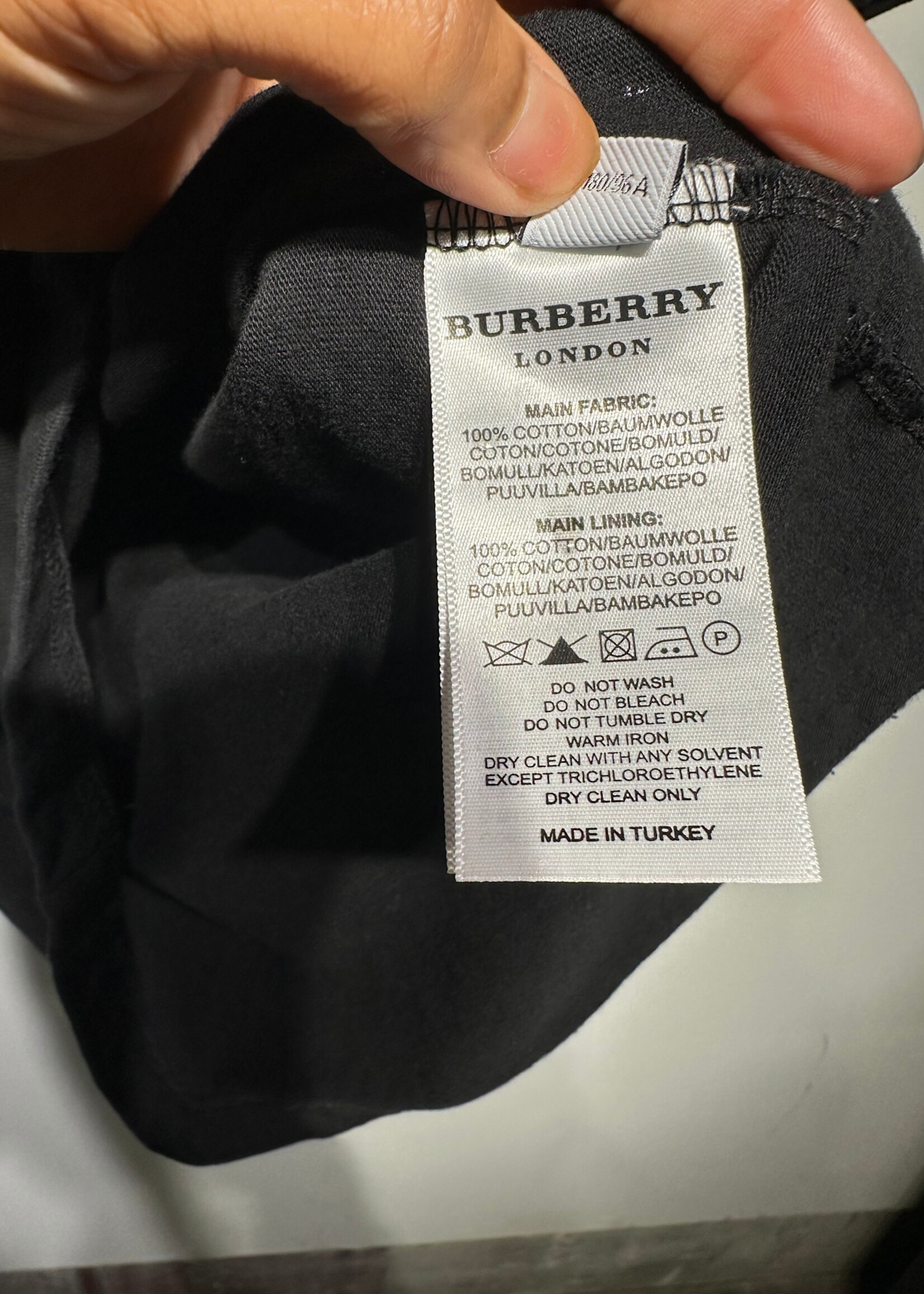 Burberry Plaid Small Logo 'B' Embroidered Tee L