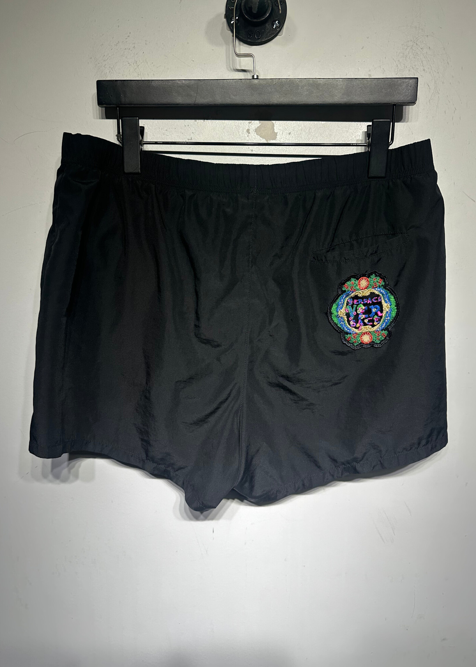Versace Black Back Logo Shorts 34-38 AS IS