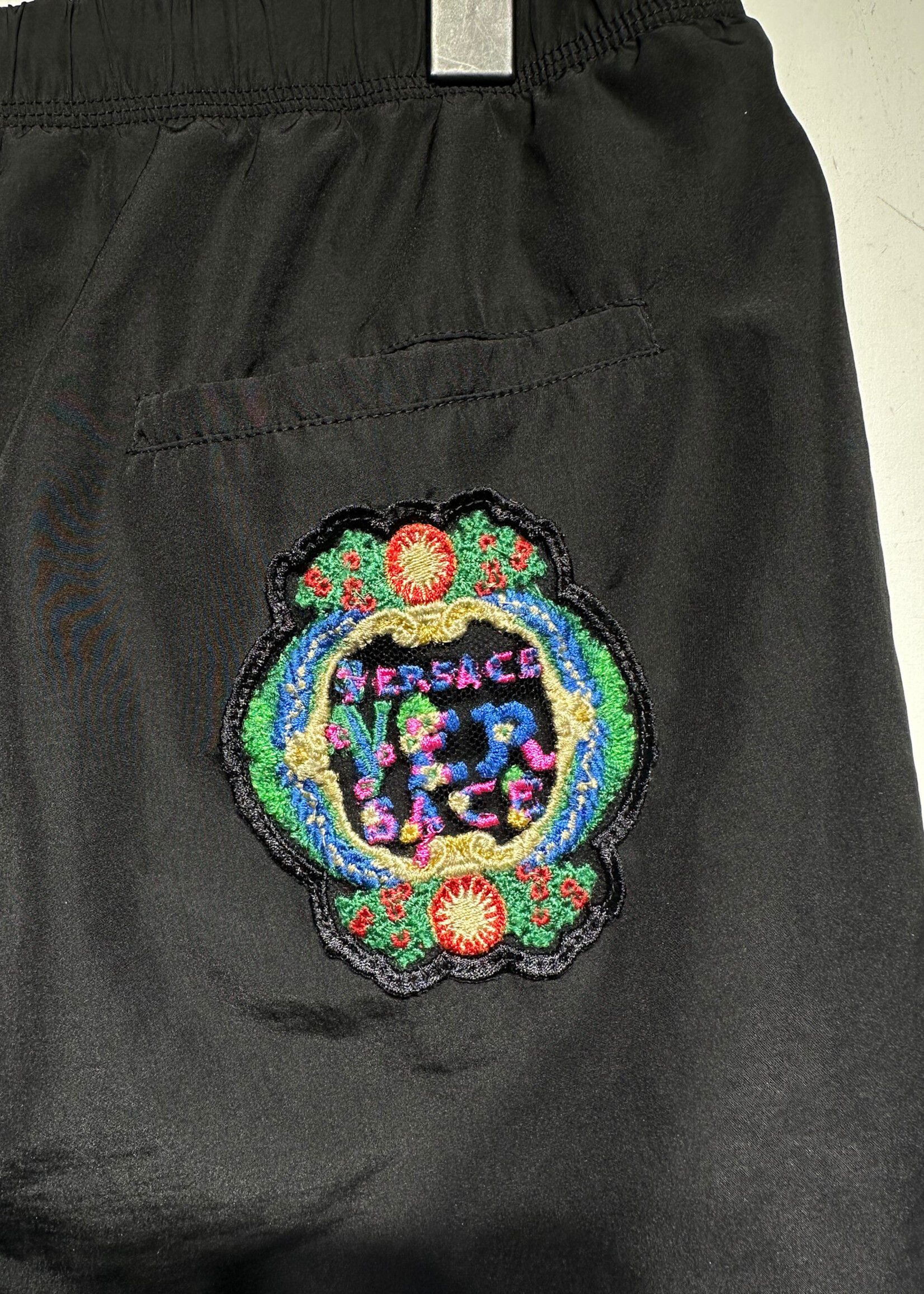 Versace Black Back Logo Shorts 34-38 AS IS