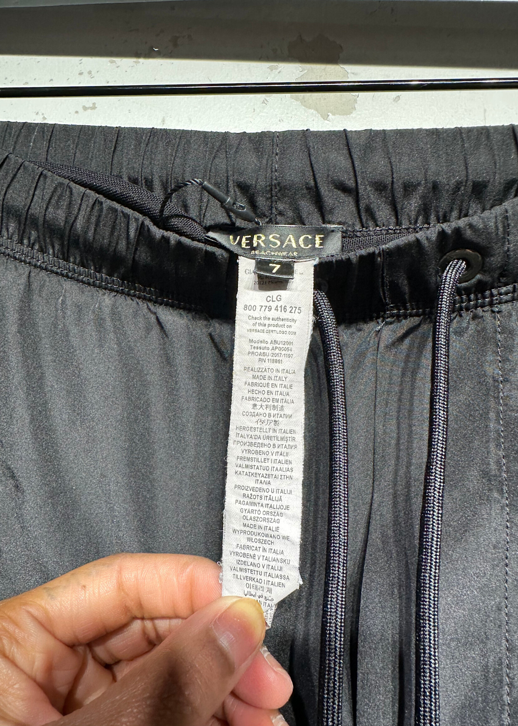 Versace Black Back Logo Shorts 34-38 AS IS