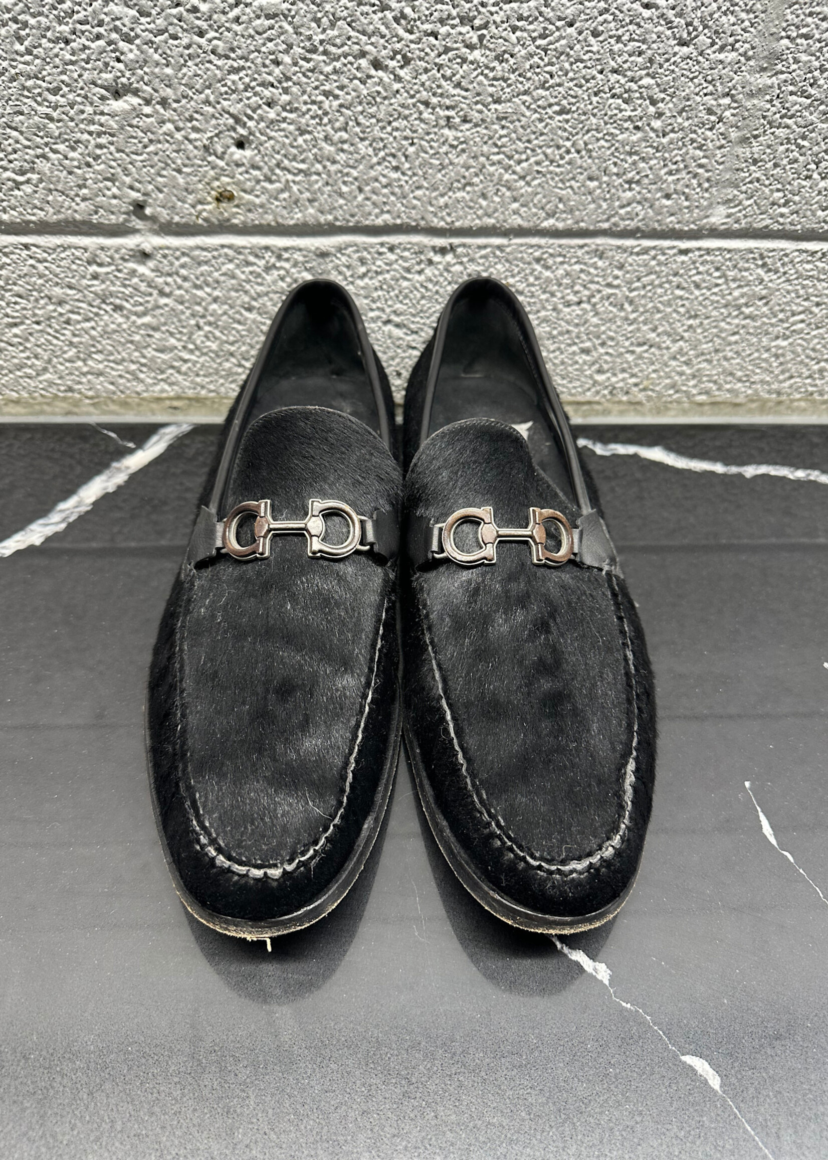 Ferragamo Black Pony Hair Loafers Masc 12