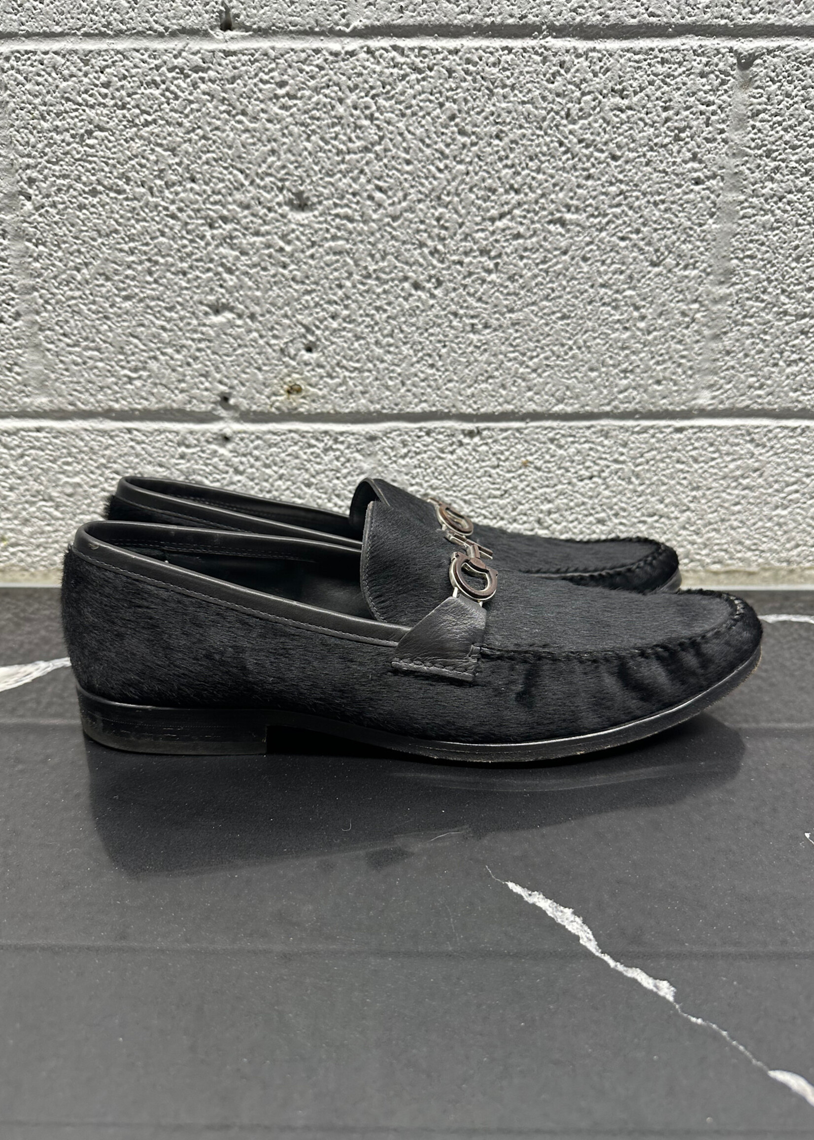 Ferragamo Black Pony Hair Loafers Masc 12