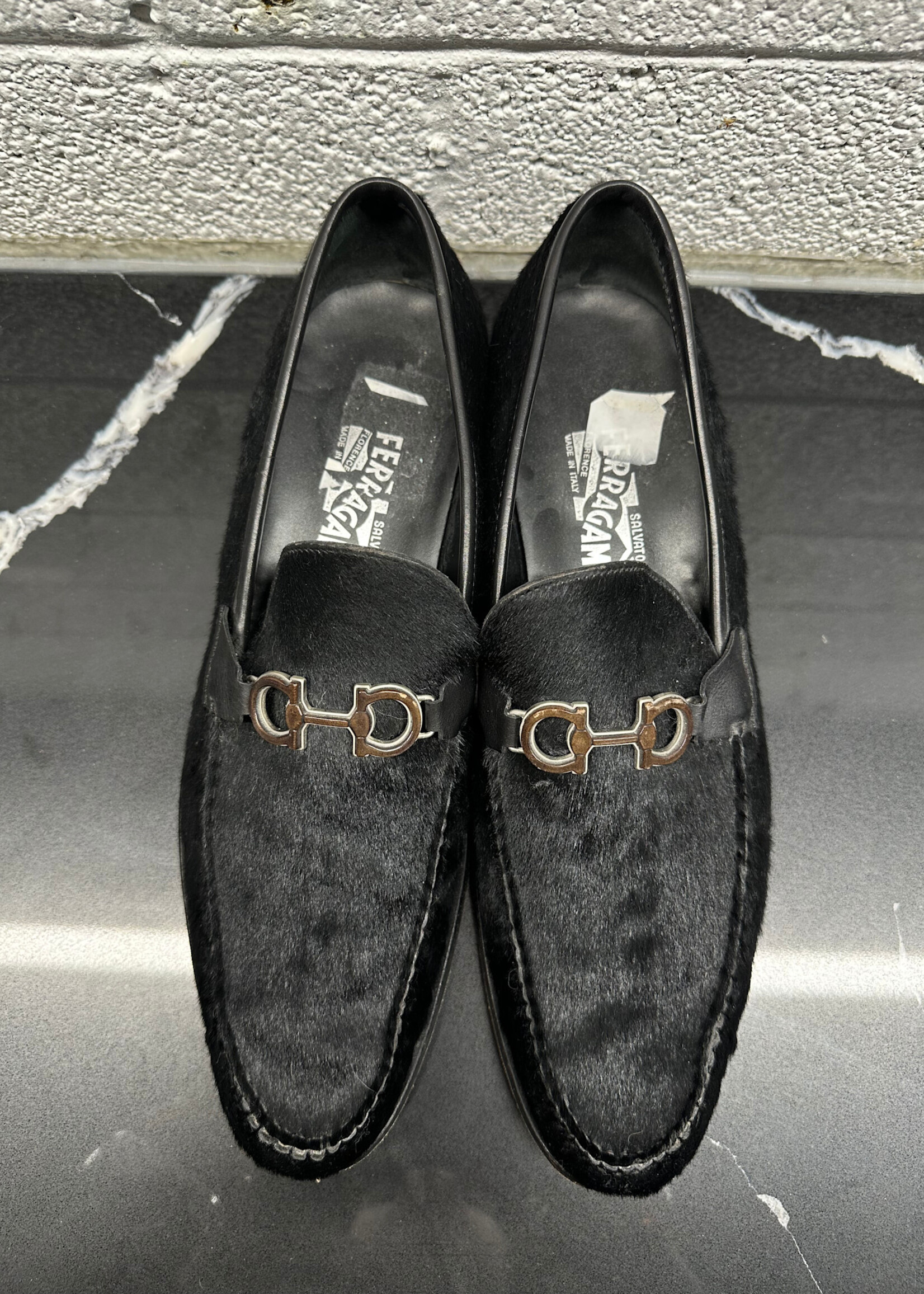 Ferragamo Black Pony Hair Loafers Masc 12