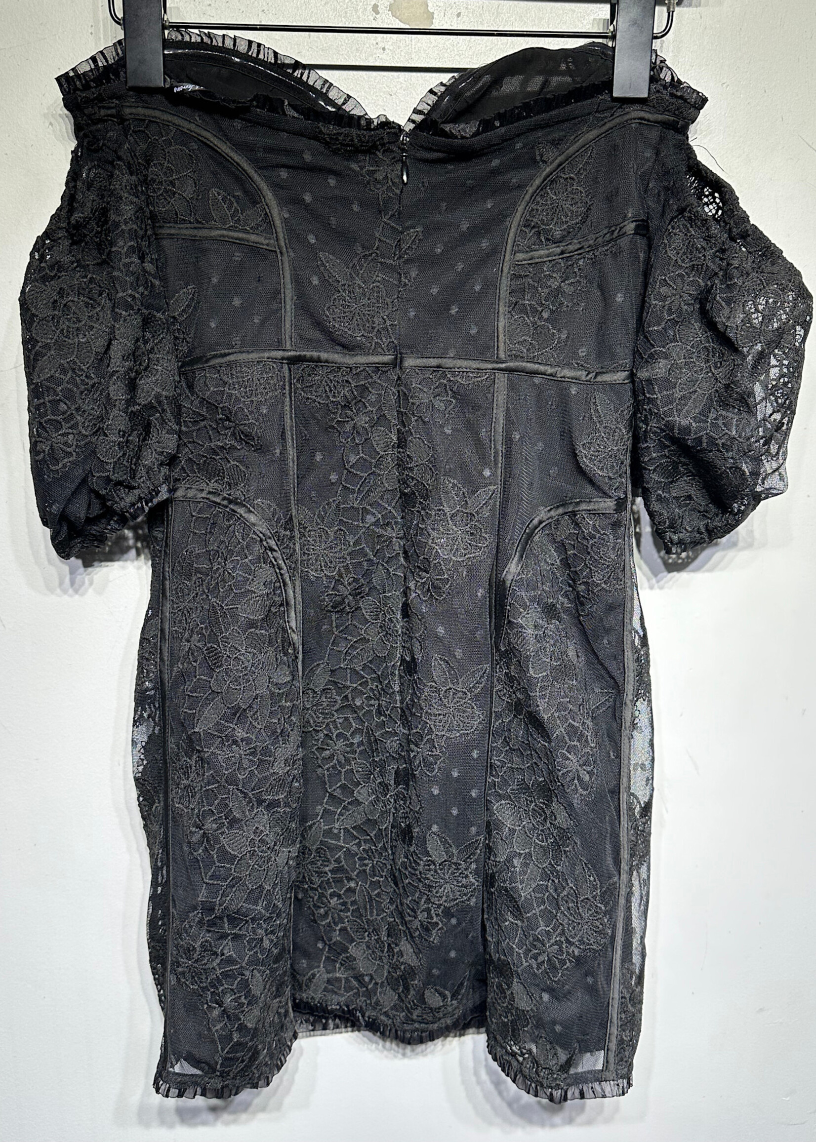 NWT For Love & Lemons Black Lace Dress S