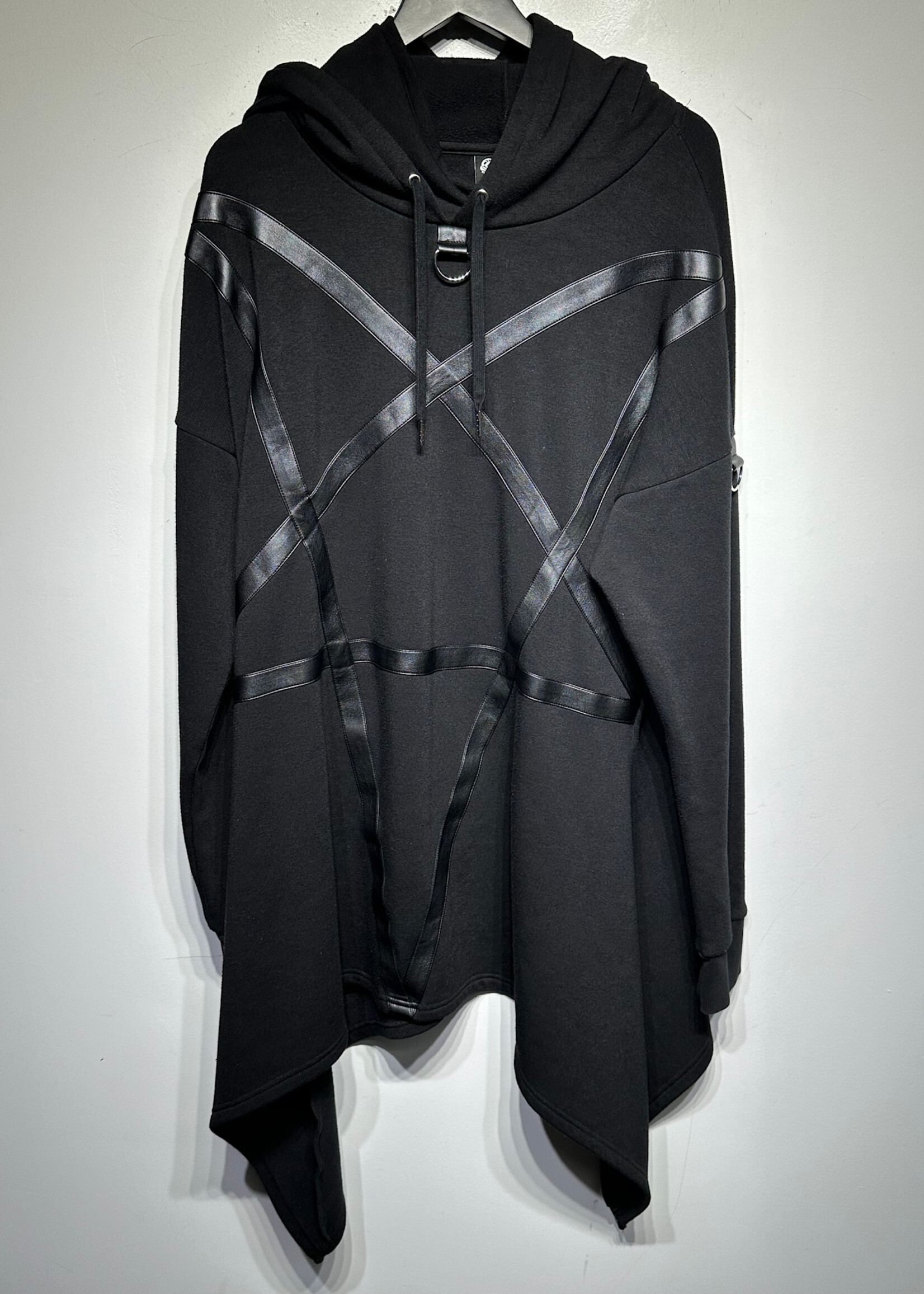 Killstar Black Gothic Faux Leather Hoodie L