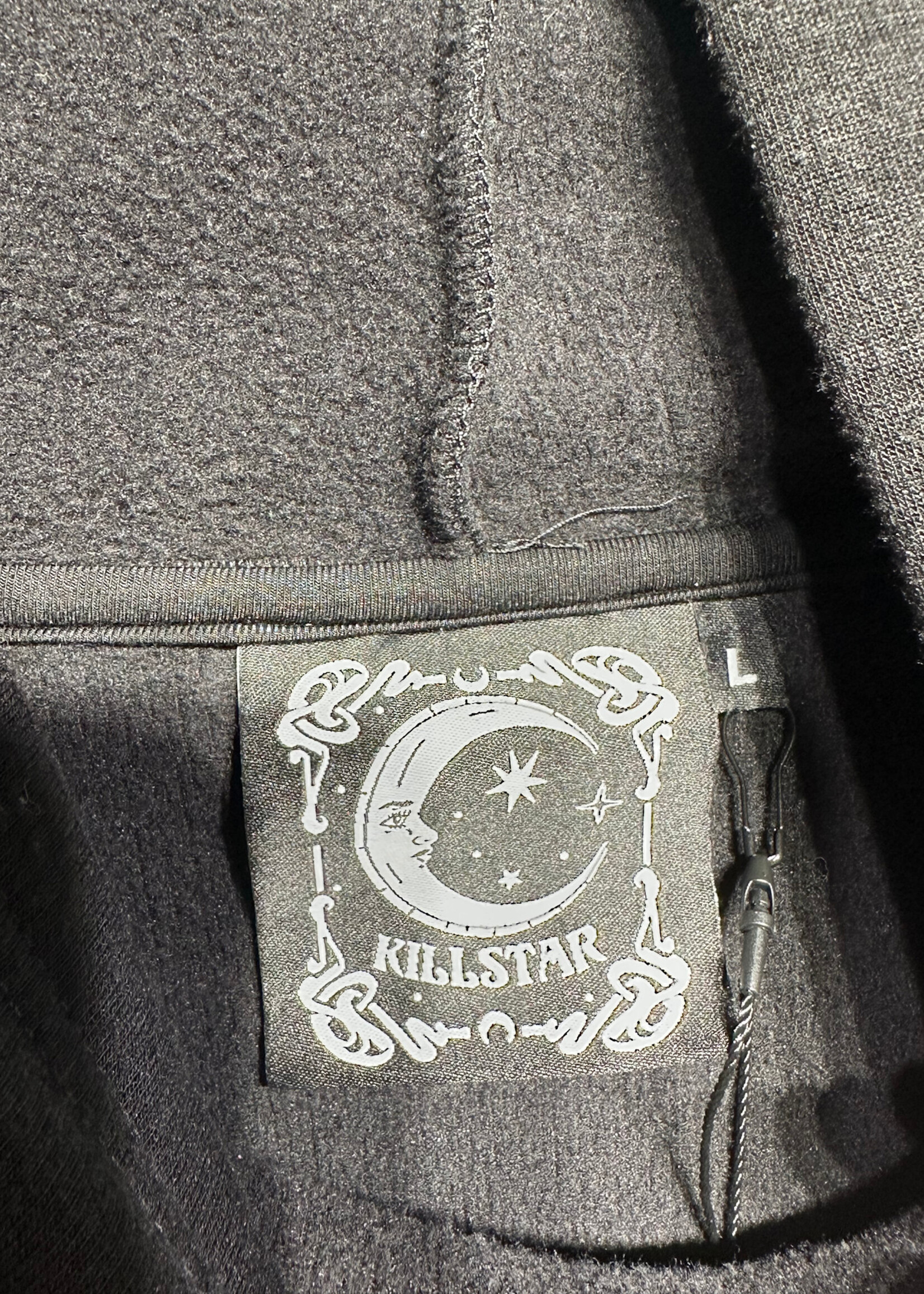 Killstar Black Gothic Faux Leather Hoodie L