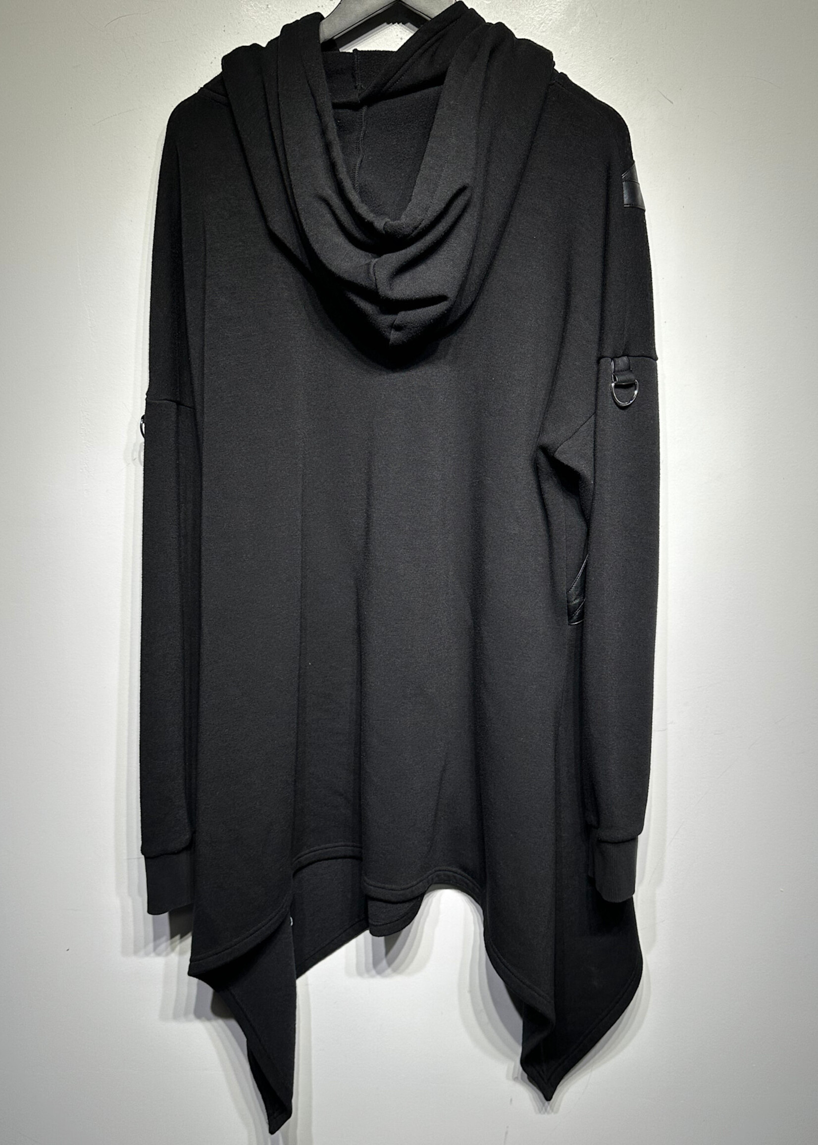 Killstar Black Gothic Faux Leather Hoodie L