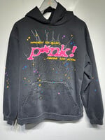 Spider Black Pink Logo Hoodie L