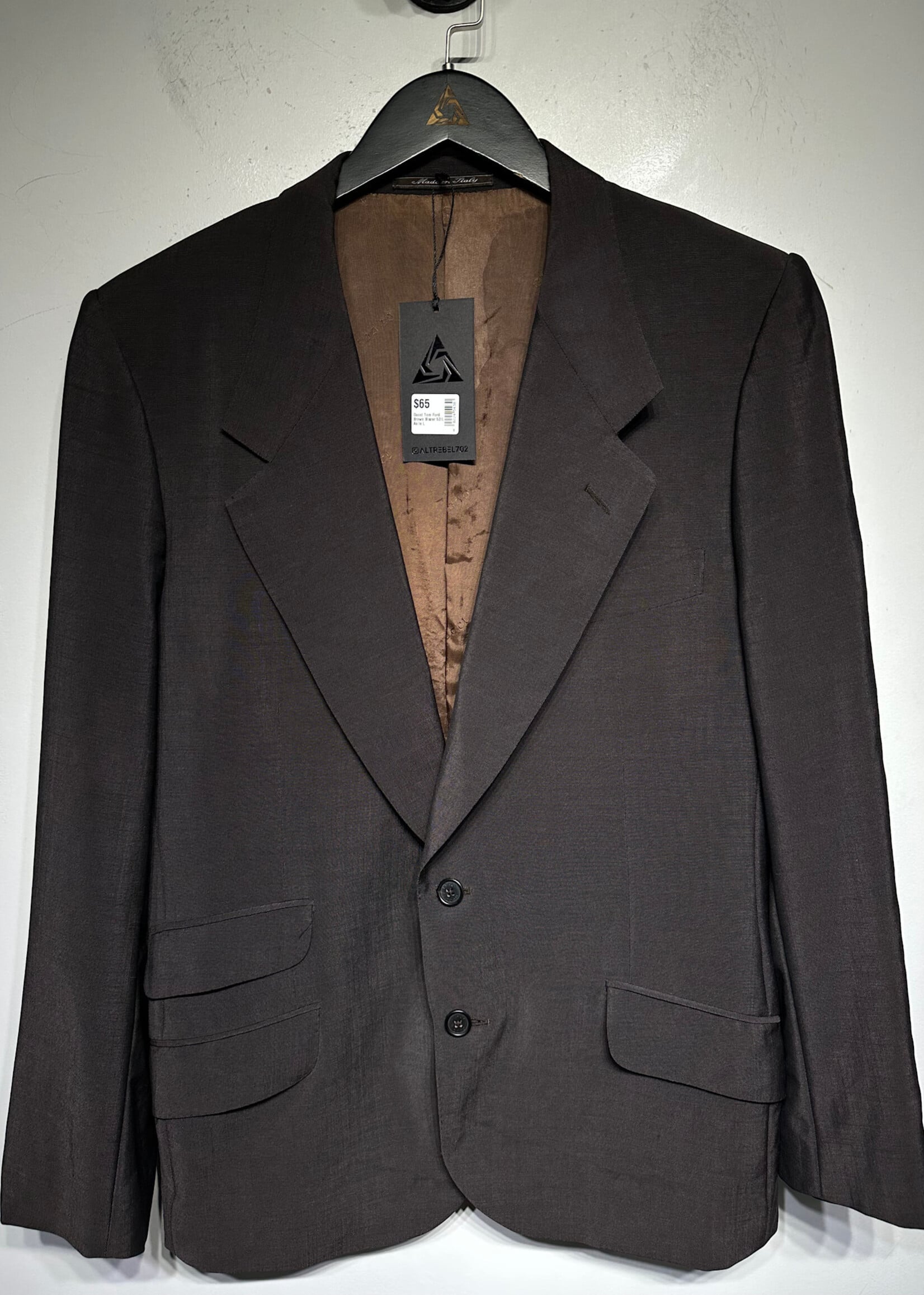Gucci Tom Ford Brown Blazer 52/L As Is