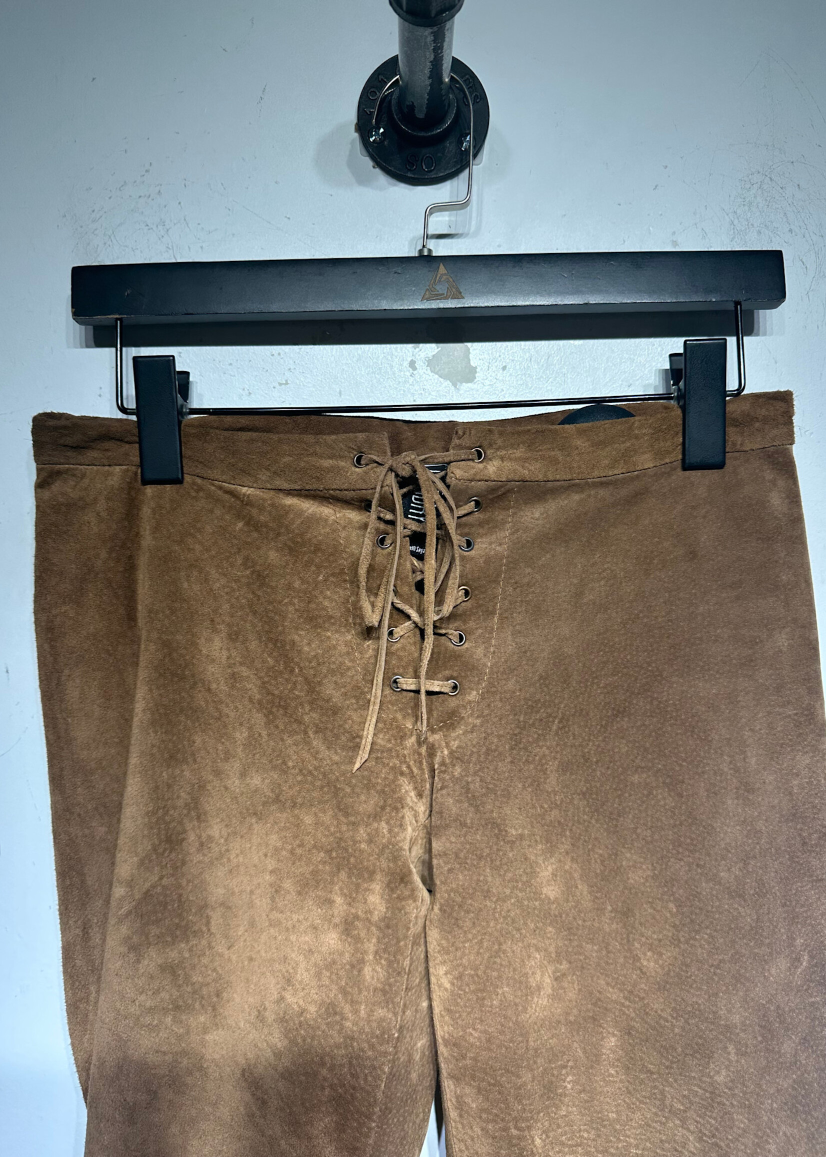 Laundry Brown Suede Lace Front Pants 26