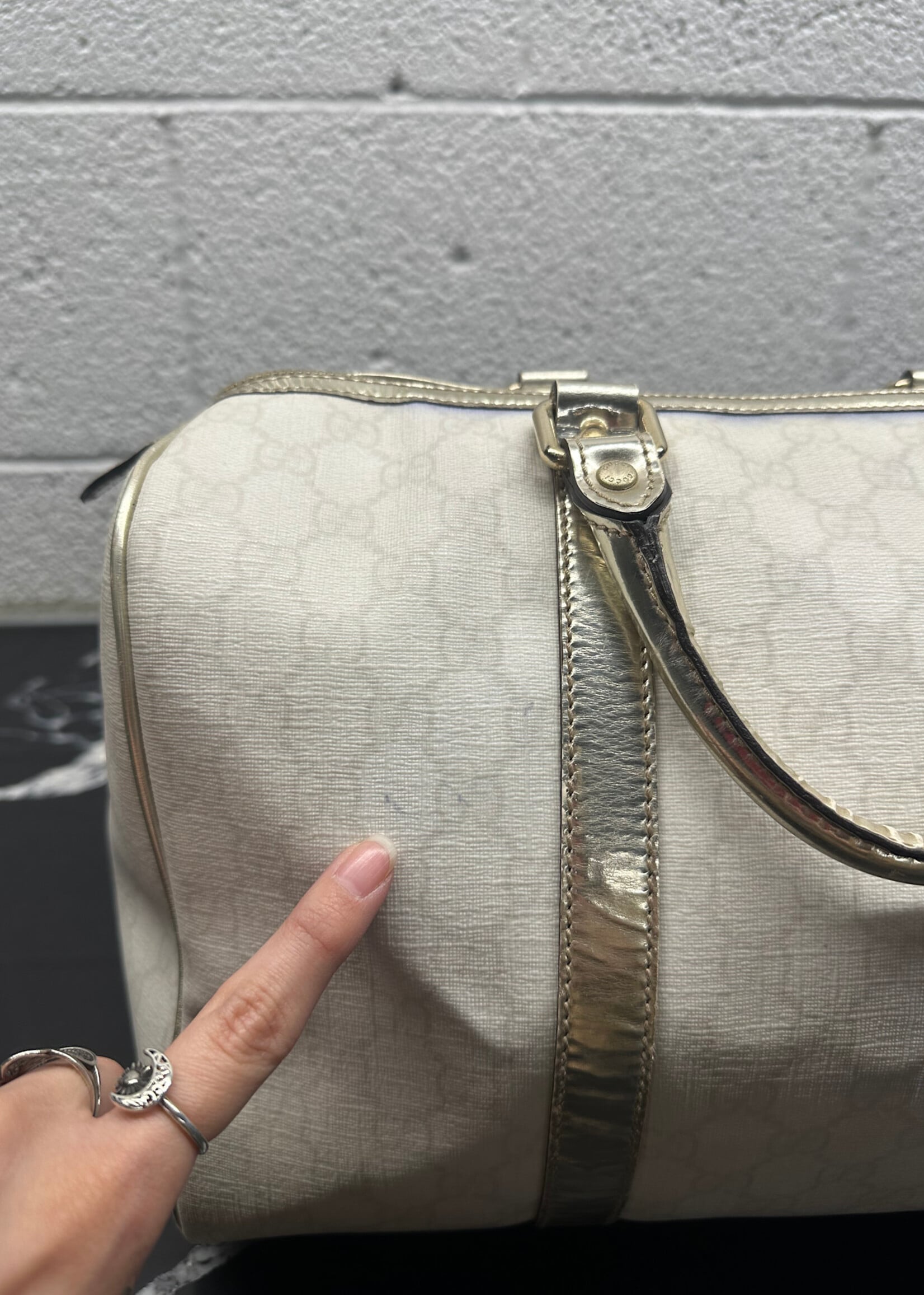 Gucci GG Silver Trim Boston
