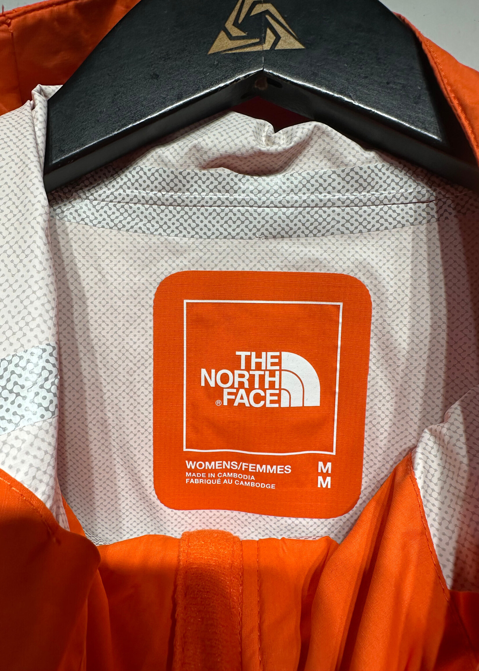 North Face Bright Orange Shell Jacket Fem M