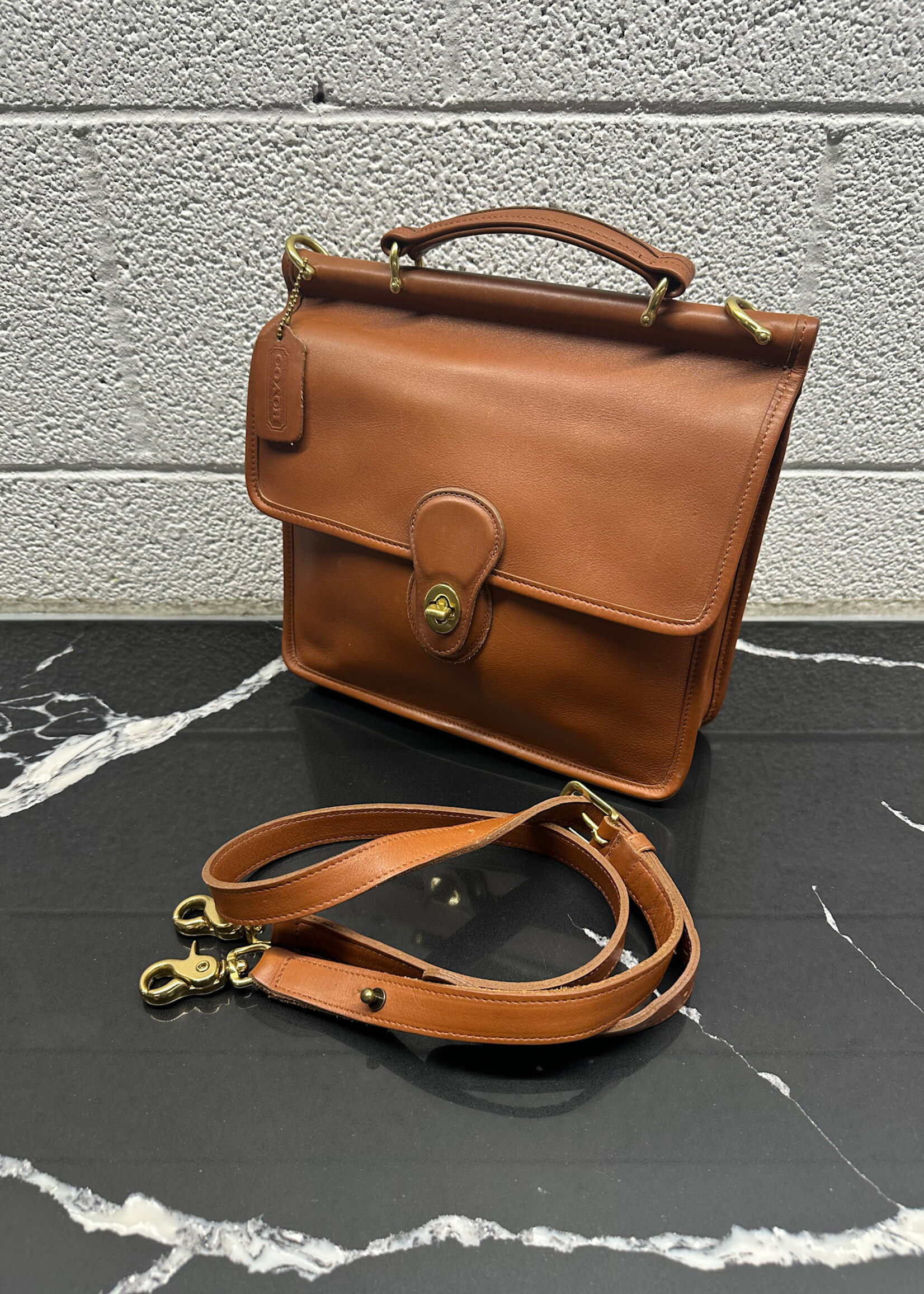 Coach Willis Vintage Tan Satchel As Is