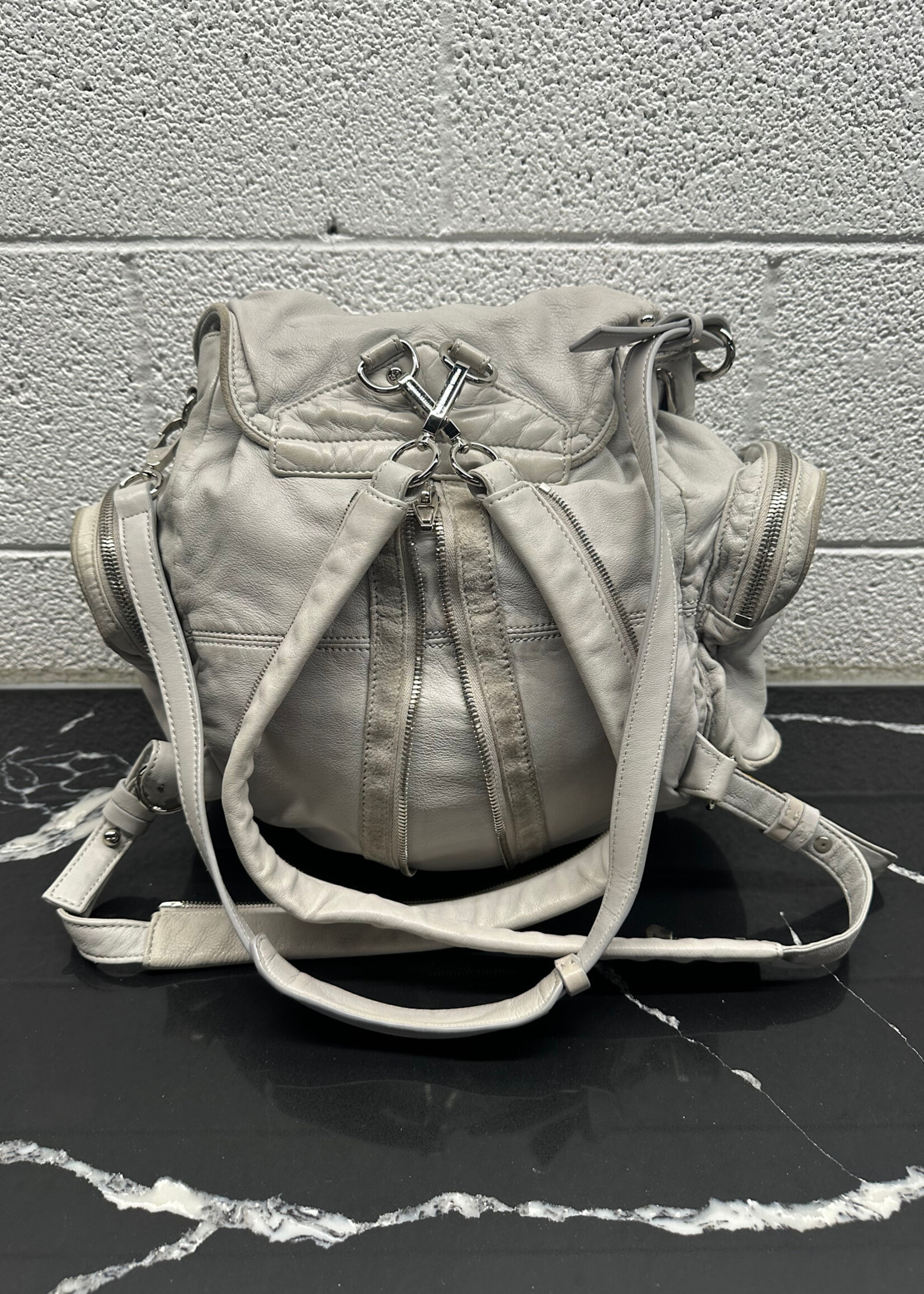Alexander Wang Grey Leather Backpack