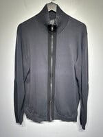 Armani 00s Black Ribbed Zip Sweater XL