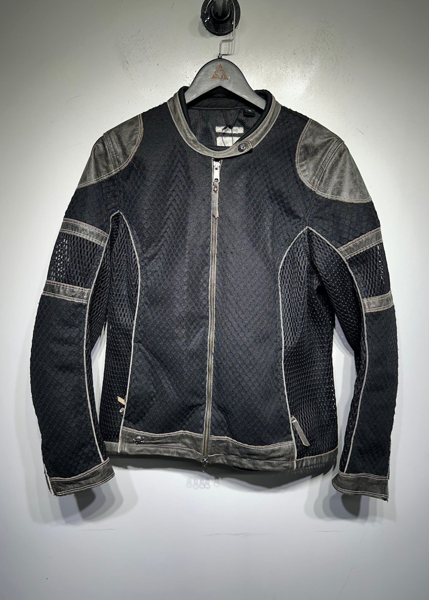 Harley Mesh Leather Trim Riding Jacket Masc XL
