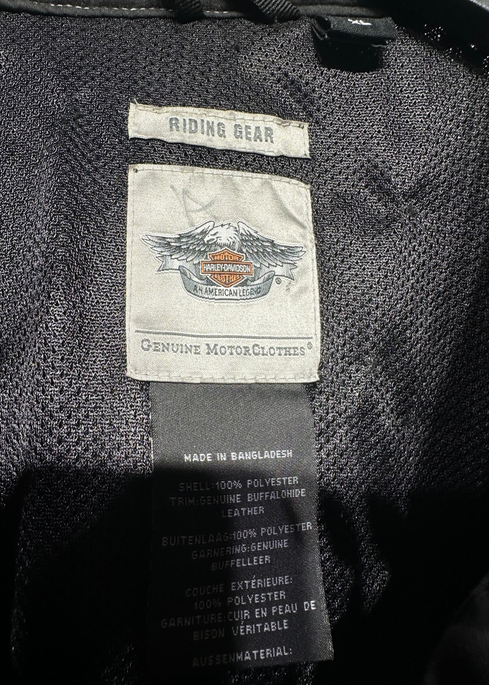 Harley Mesh Leather Trim Riding Jacket Masc XL