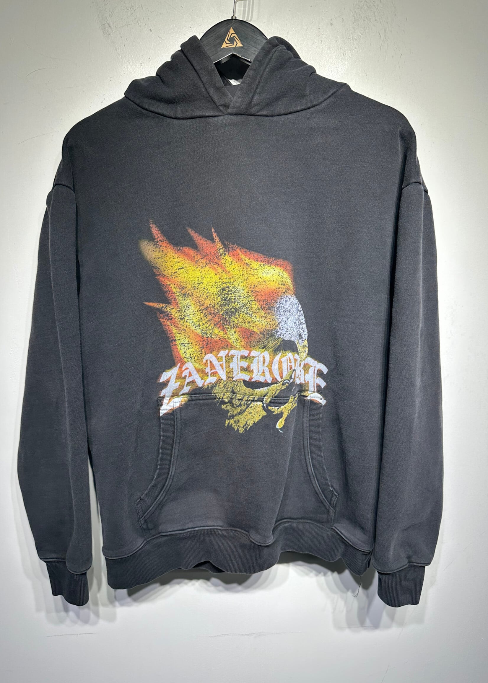Zanerobe Faded Black Eagle Hoodie L