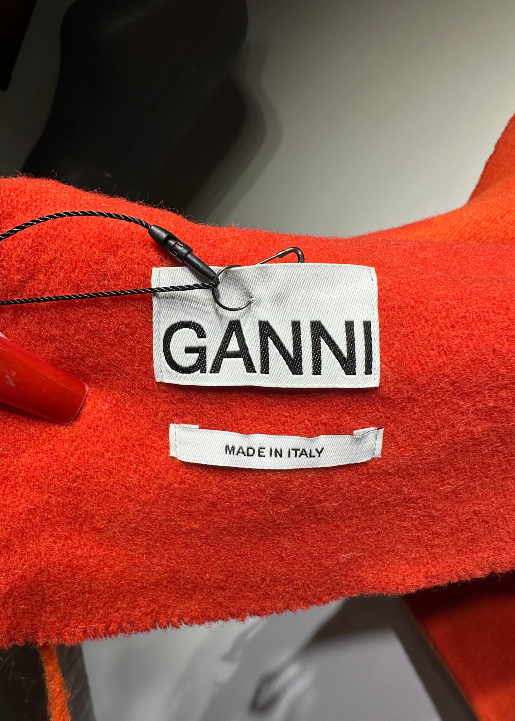 Ganni Orange Large Fringe Scarf OS