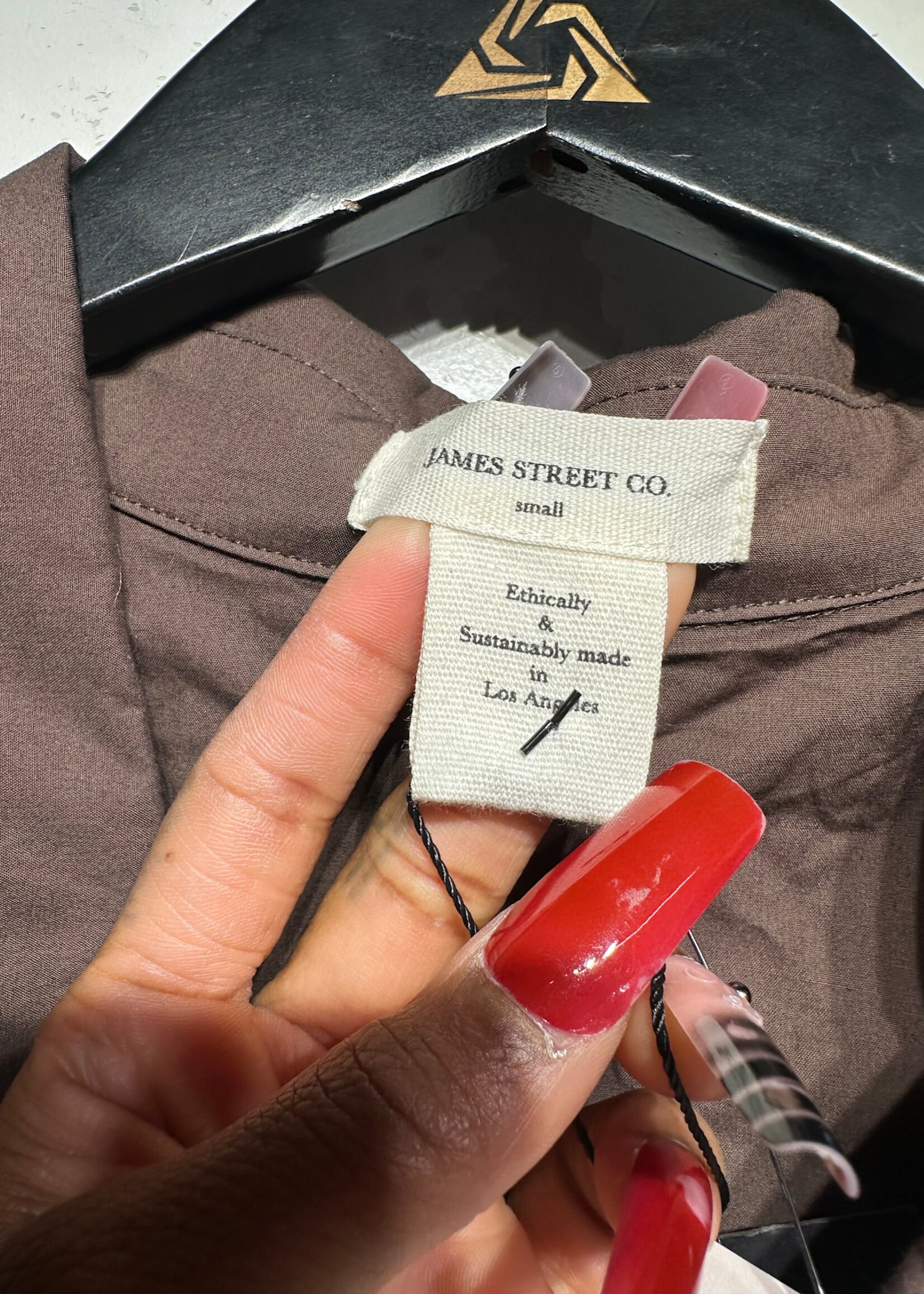 James Street Co NWT Brown Cropped Blouse S
